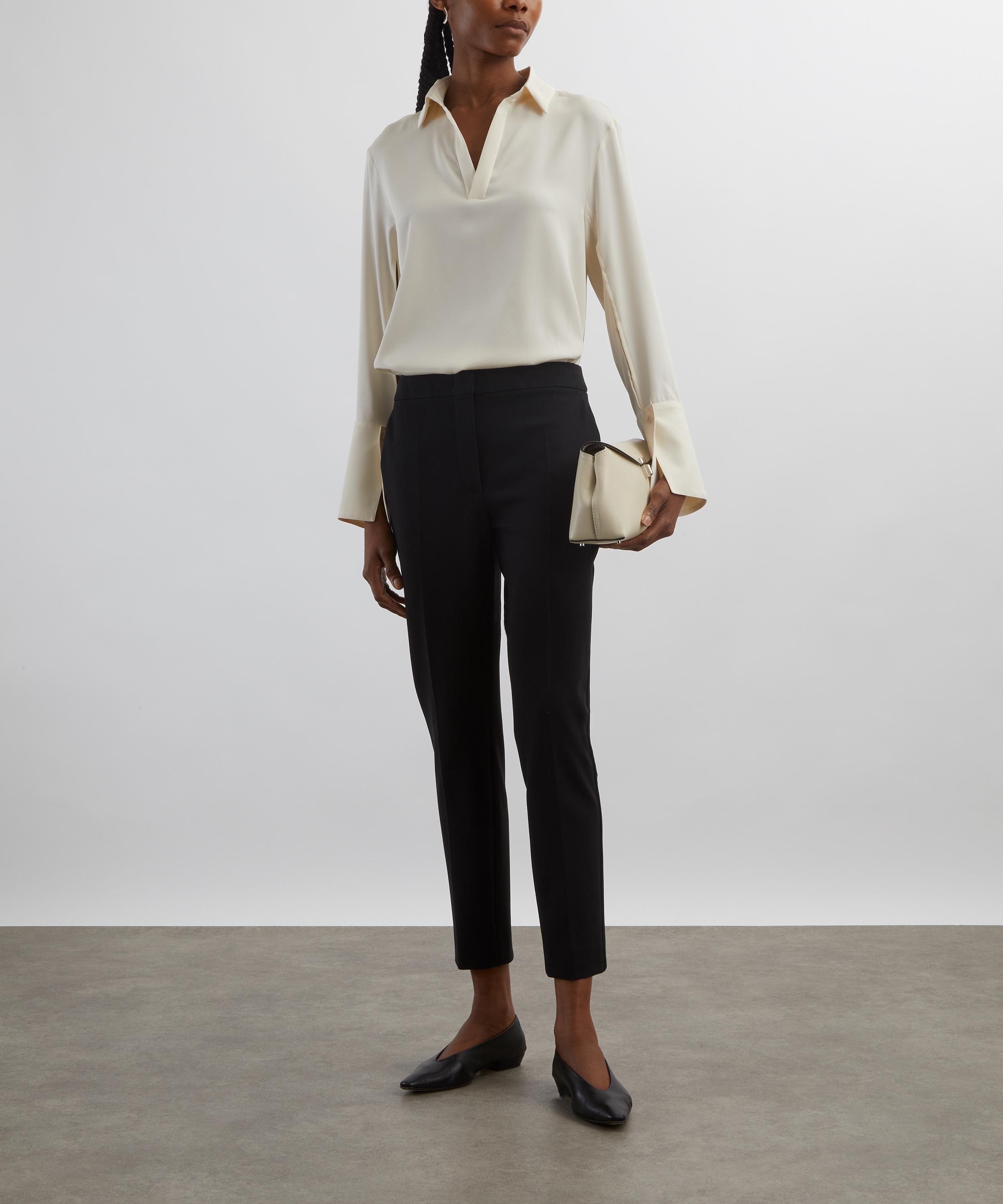 Max Mara - Ivory Dover Stretch Silk Cady Blouse image number 1