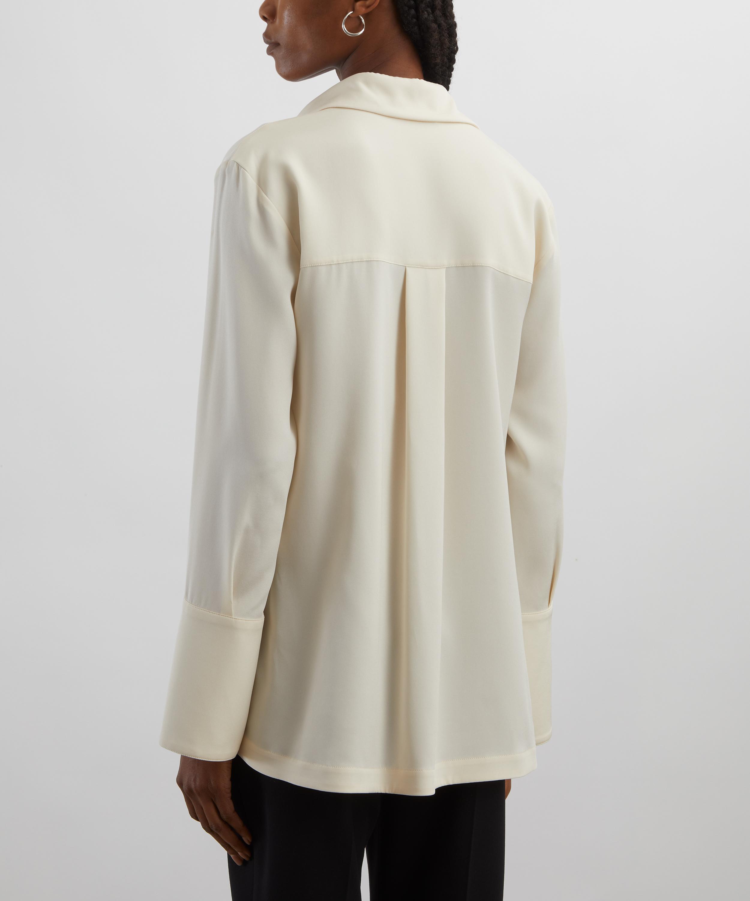 Max Mara - Ivory Dover Stretch Silk Cady Blouse image number 3