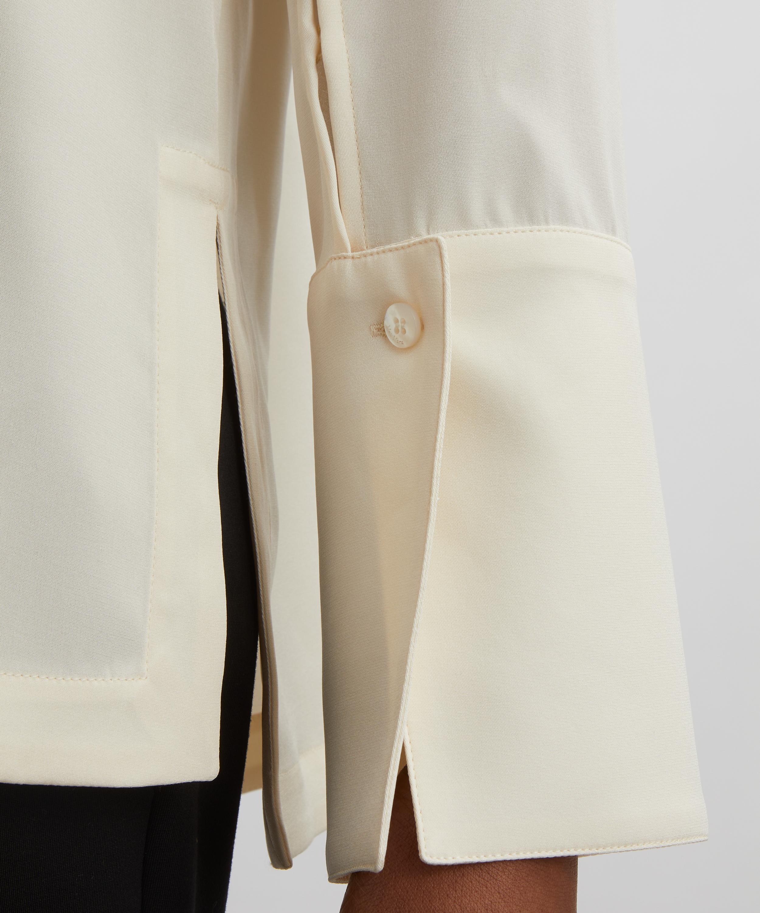 Max Mara - Ivory Dover Stretch Silk Cady Blouse image number 4