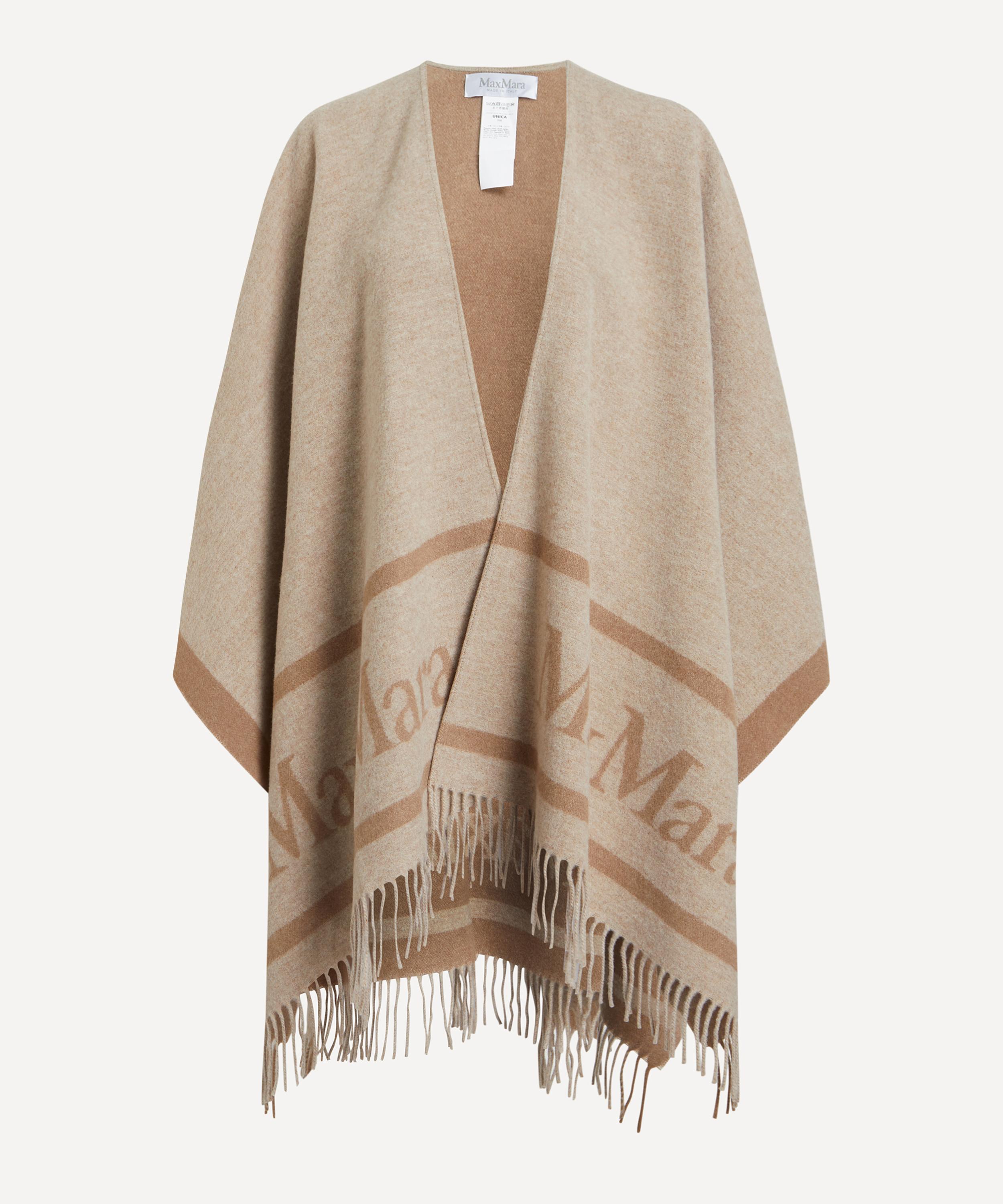 Max Mara - Beige Jacquard Wool Poncho image number 0