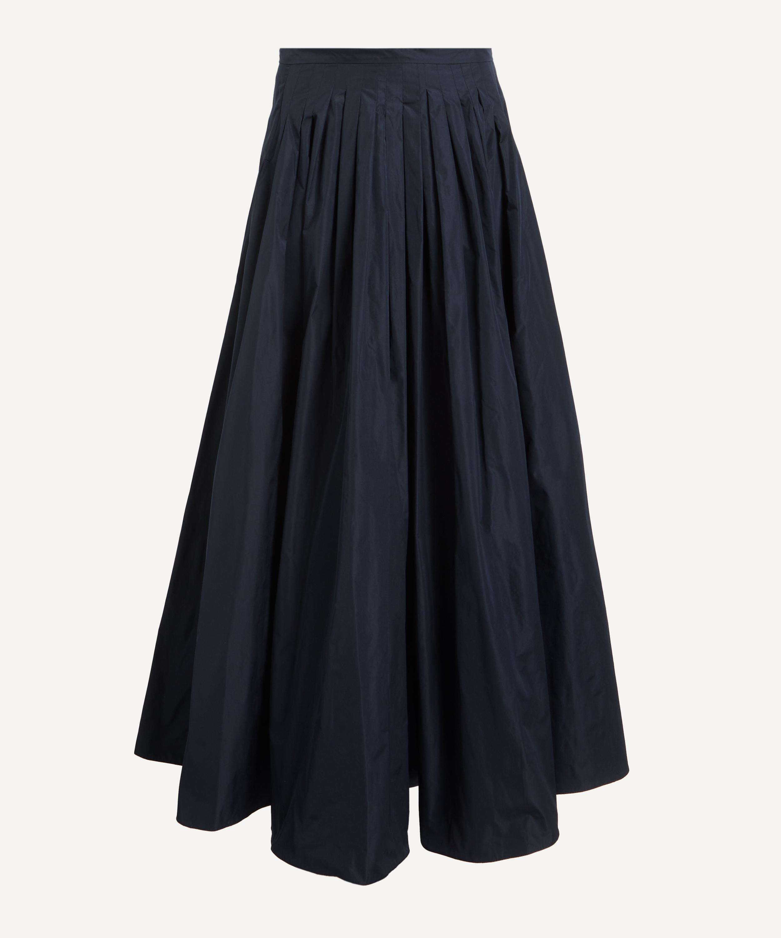 S Max Mara - Ultramarine Jokey Pleated Taffeta Skirt image number 0