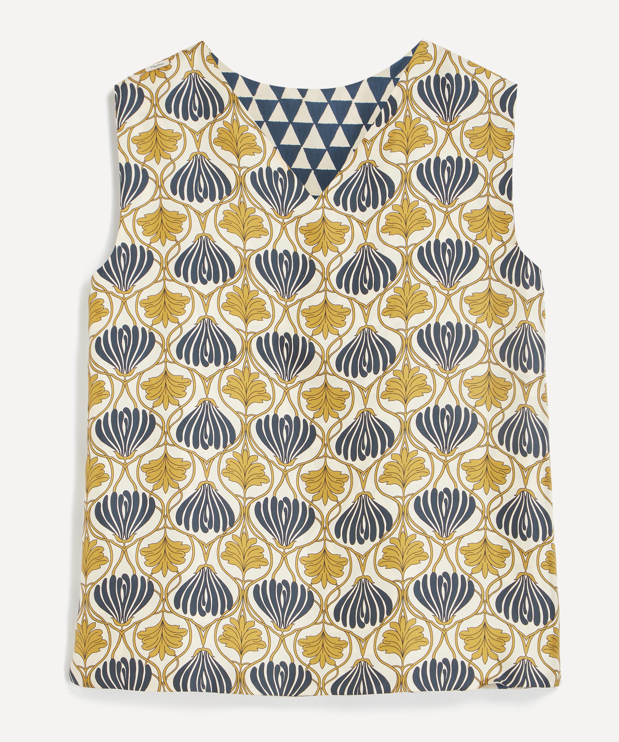 S Max Mara - Reversible Printed Silk Time Top image number 0