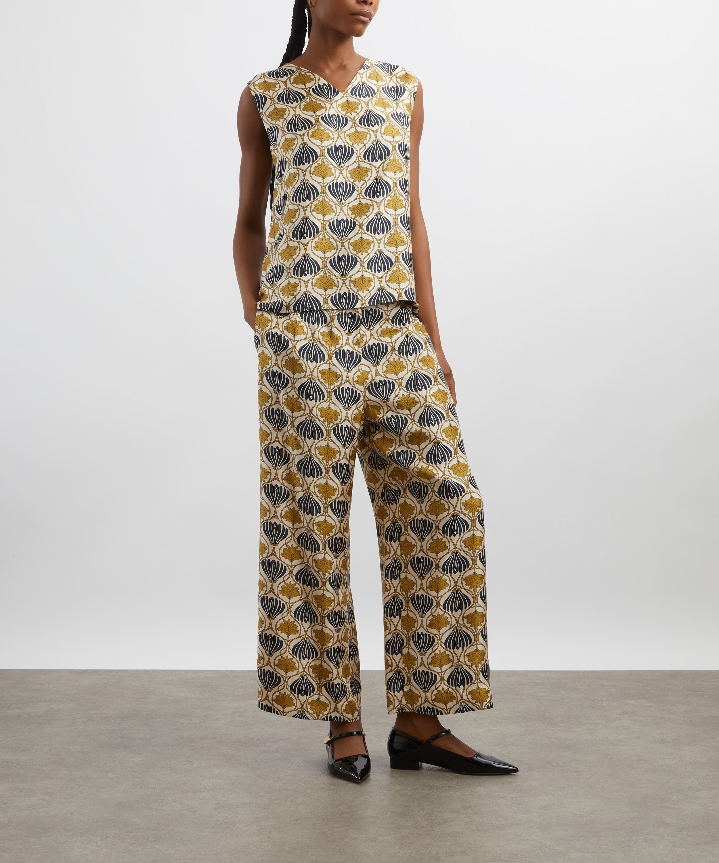 S Max Mara - Reversible Printed Silk Time Top image number 1