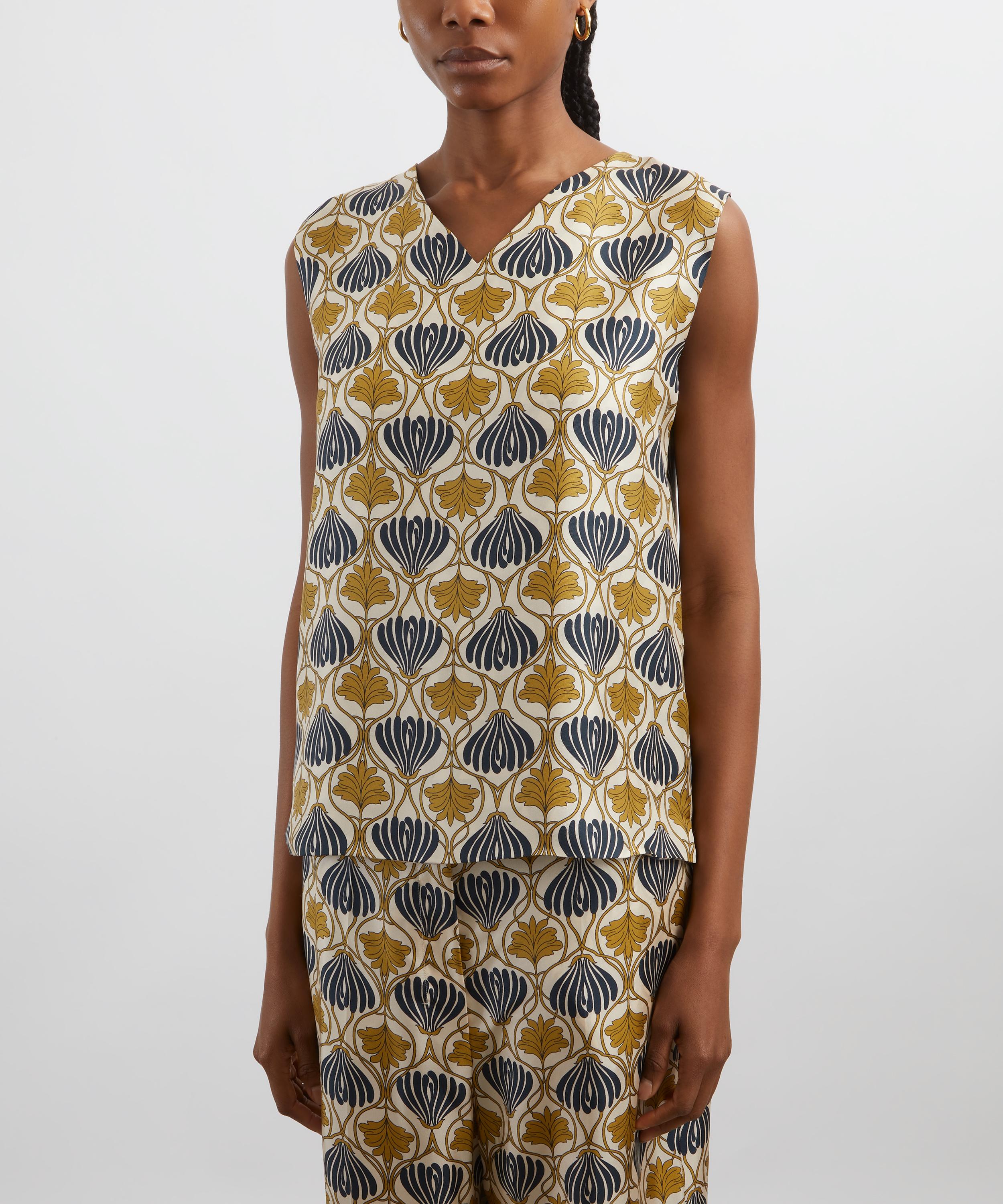 S Max Mara - Reversible Printed Silk Time Top image number 2