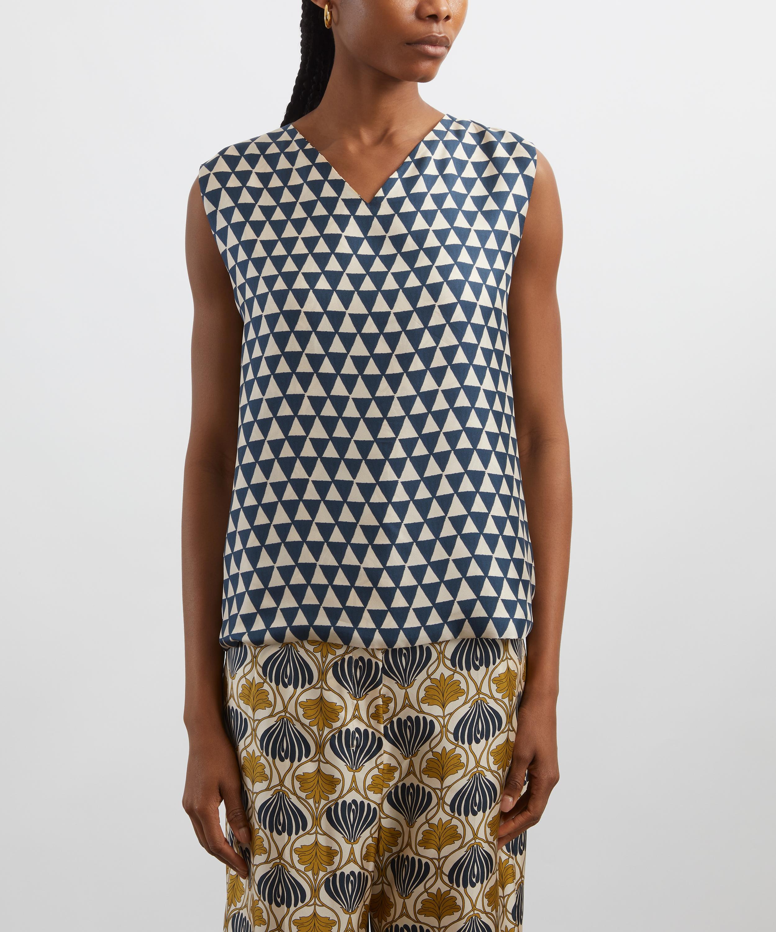 S Max Mara - Reversible Printed Silk Time Top image number 5