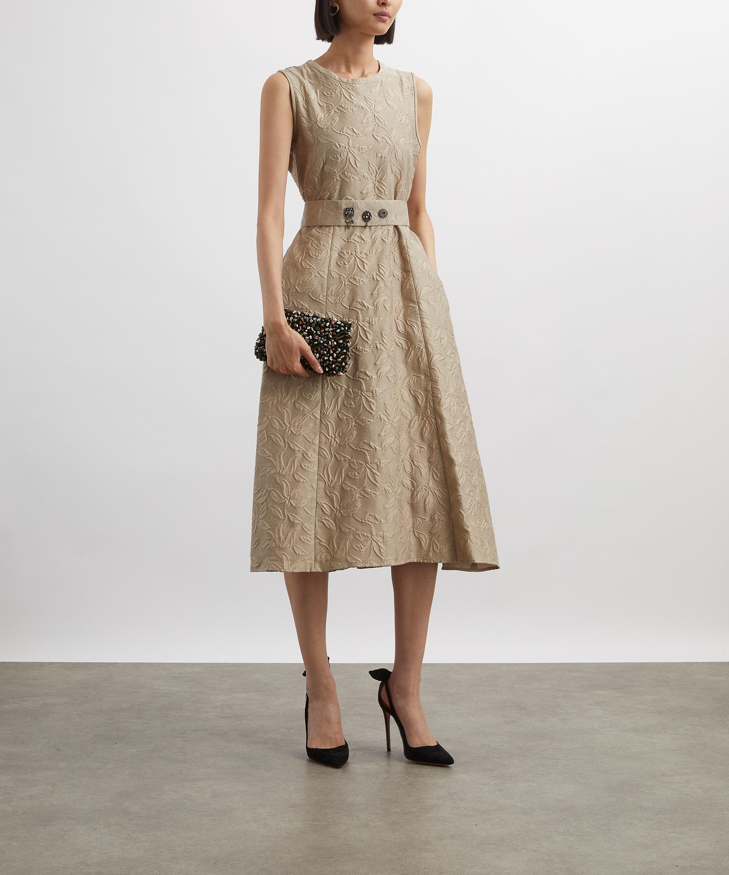 S Max Mara - Fiaba Belted Jacquard Dress image number 1
