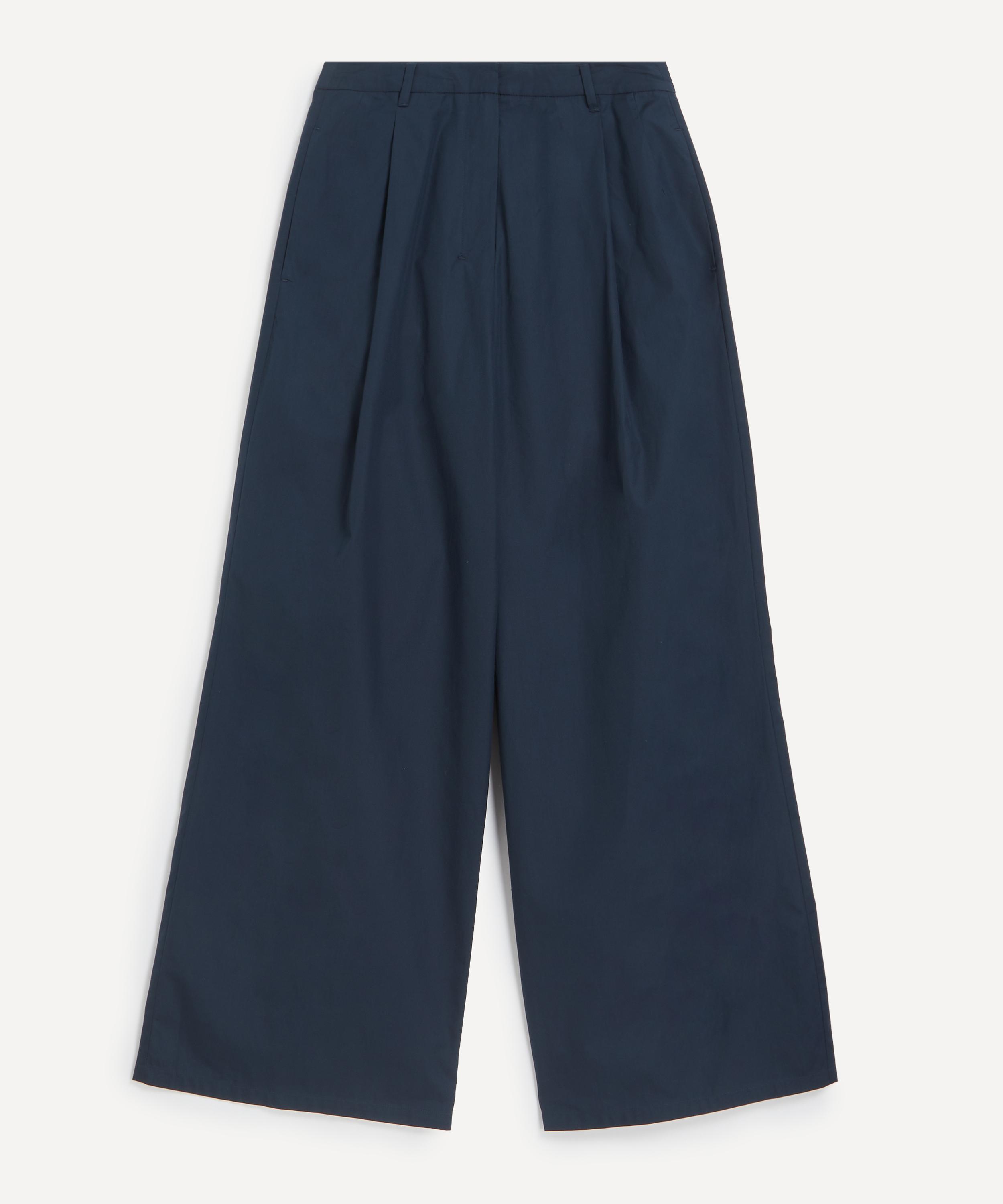 S Max Mara - Wide-Fit Cotton Poplin Trousers image number 0