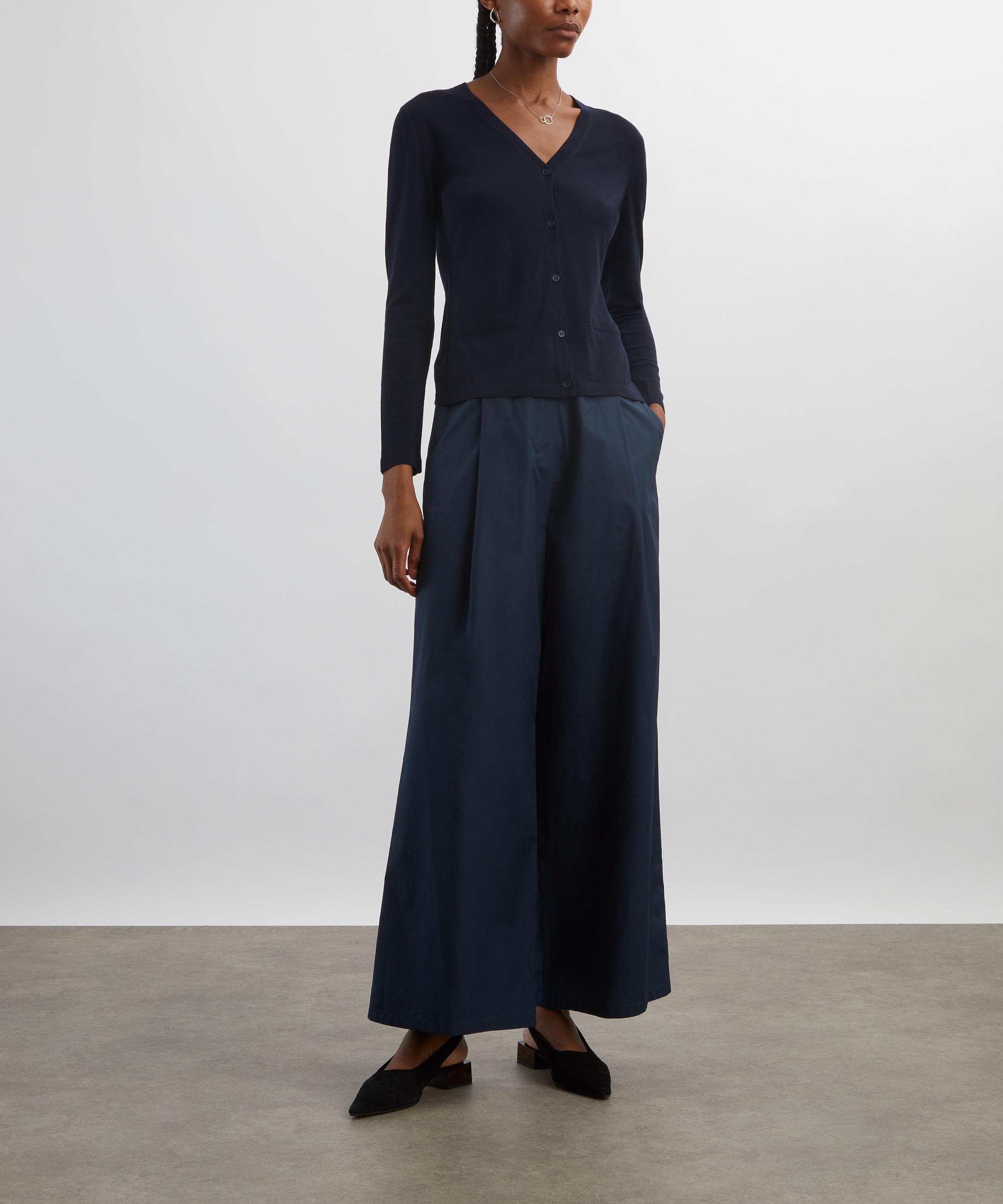 S Max Mara - Wide-Fit Cotton Poplin Trousers image number 1