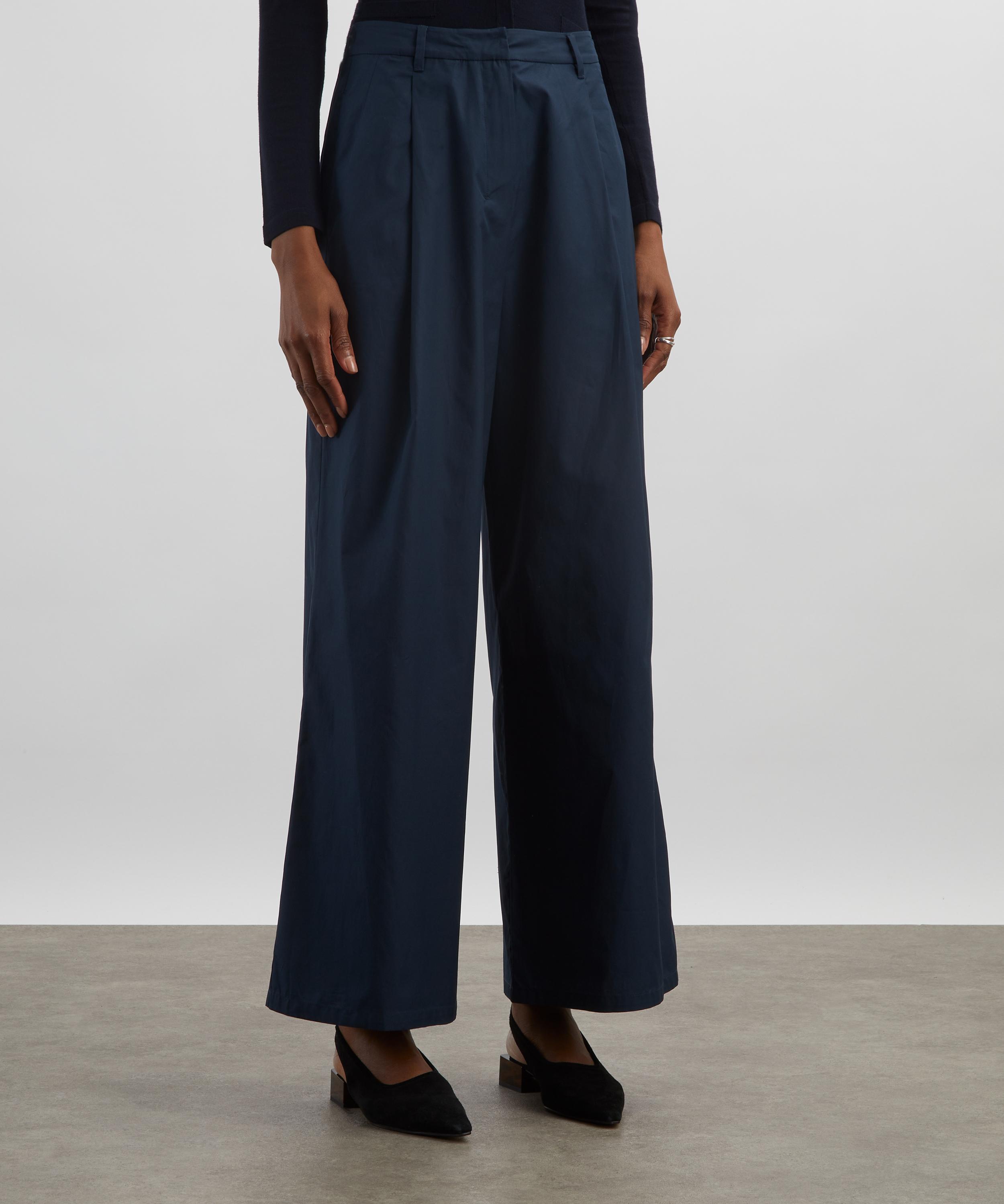 S Max Mara - Wide-Fit Cotton Poplin Trousers image number 2