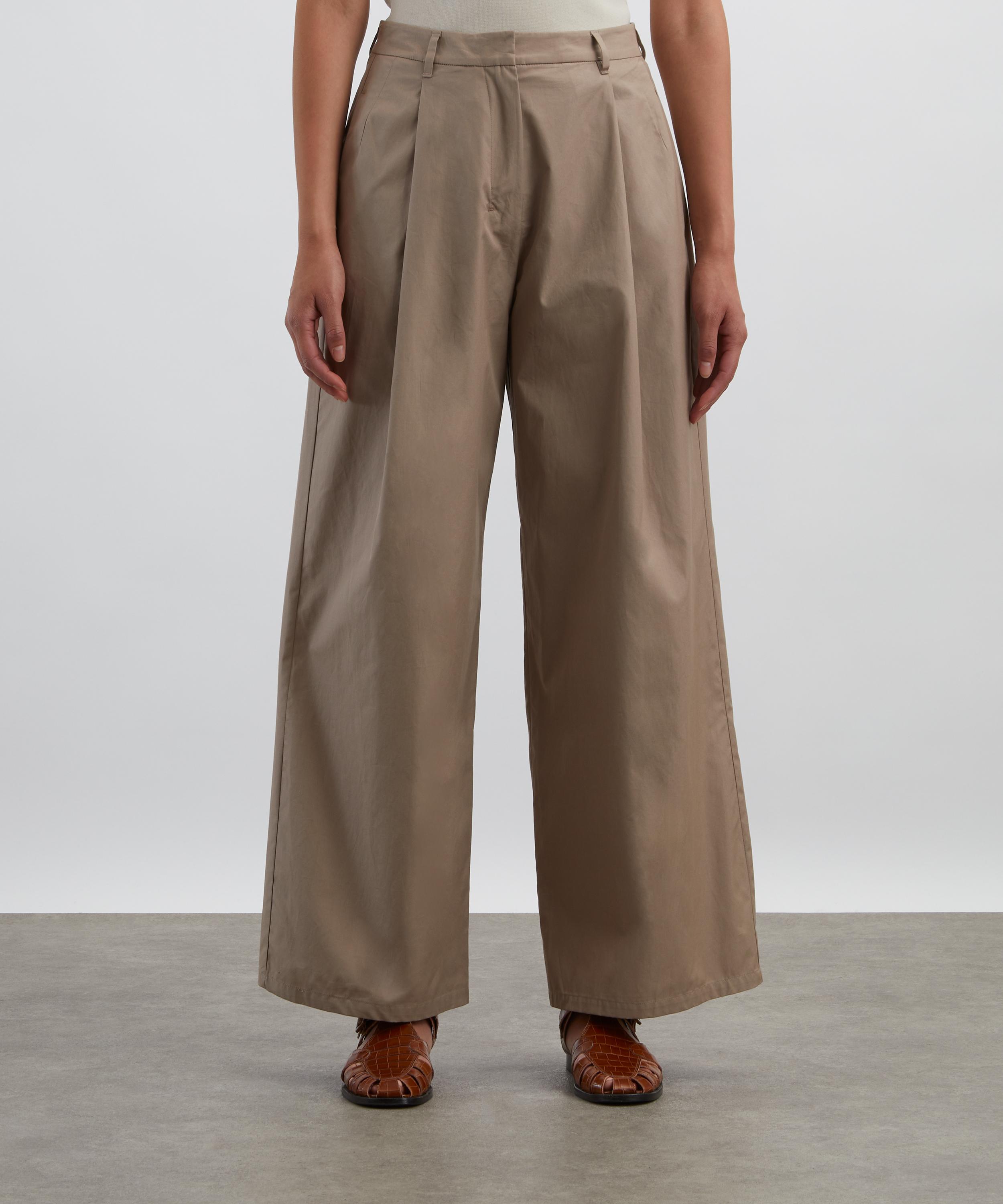 S Max Mara - Wide-Fit Cotton Poplin Trousers image number 2