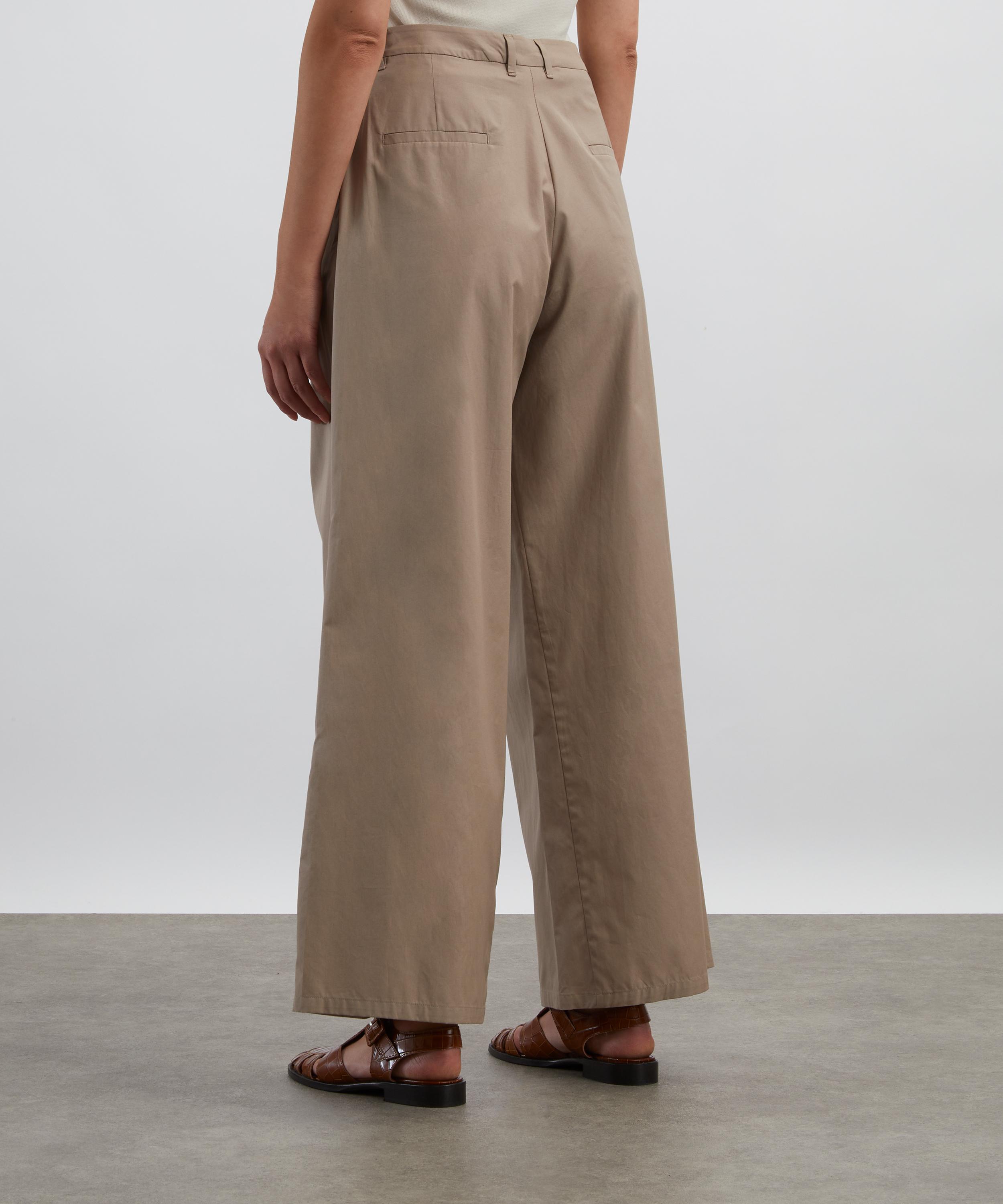 S Max Mara - Wide-Fit Cotton Poplin Trousers image number 3