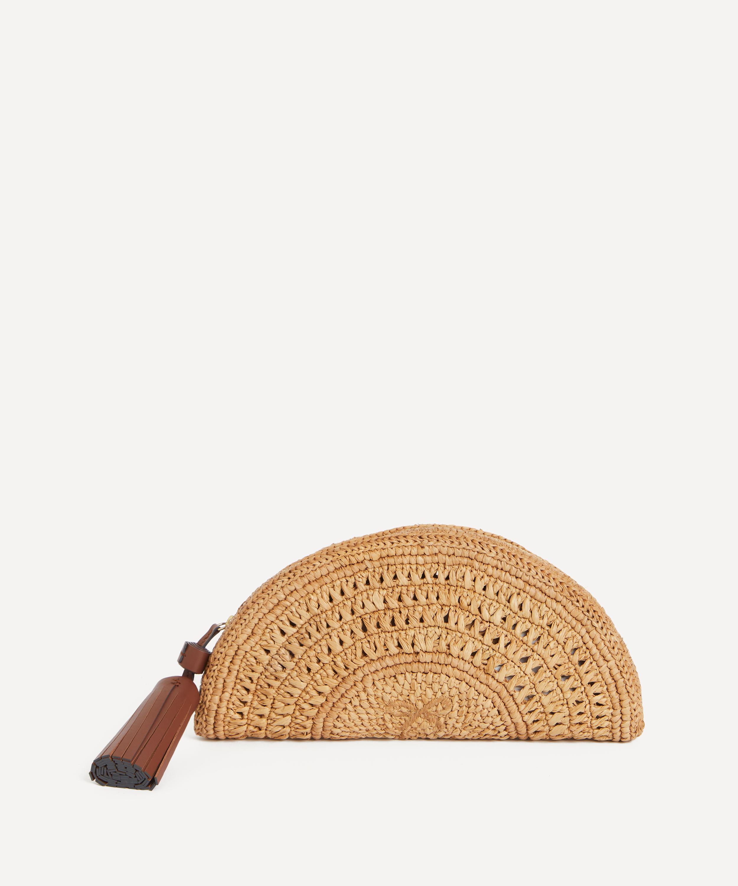 Anya Hindmarch - Half Moon Raffia Bow Clutch Bag