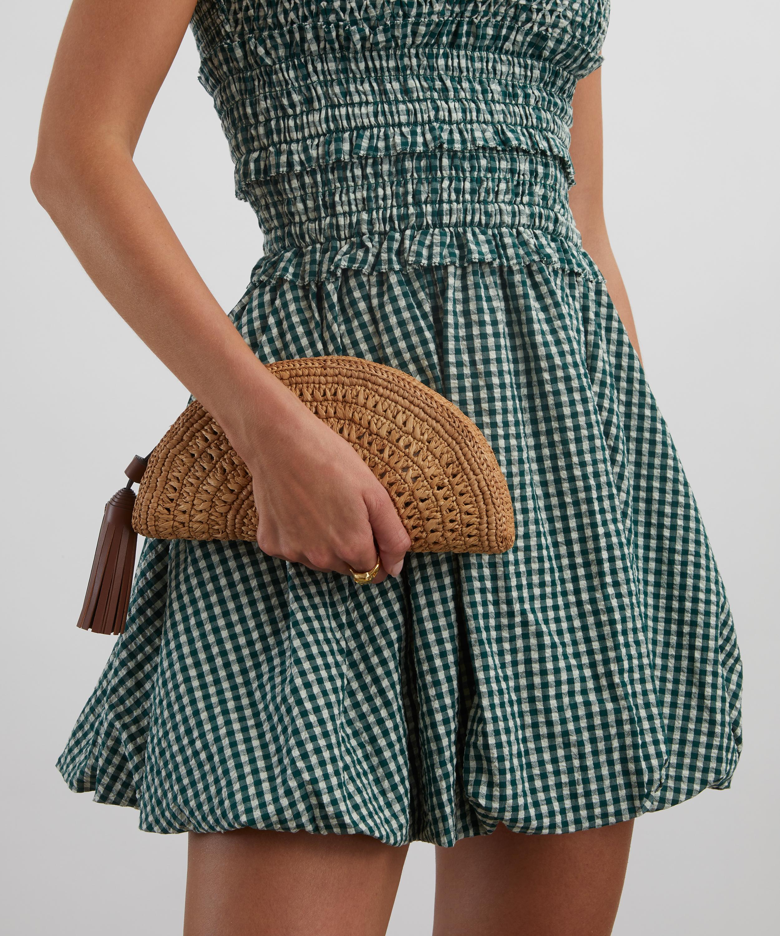 Anya Hindmarch - Half Moon Raffia Bow Clutch Bag image number 1