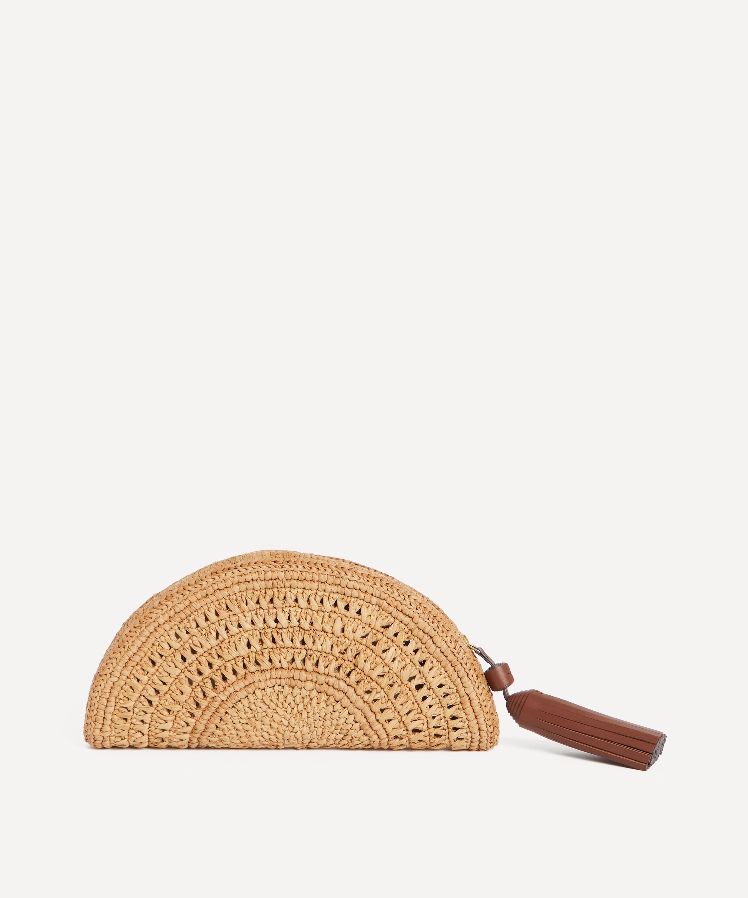 Anya Hindmarch - Half Moon Raffia Bow Clutch Bag image number 3