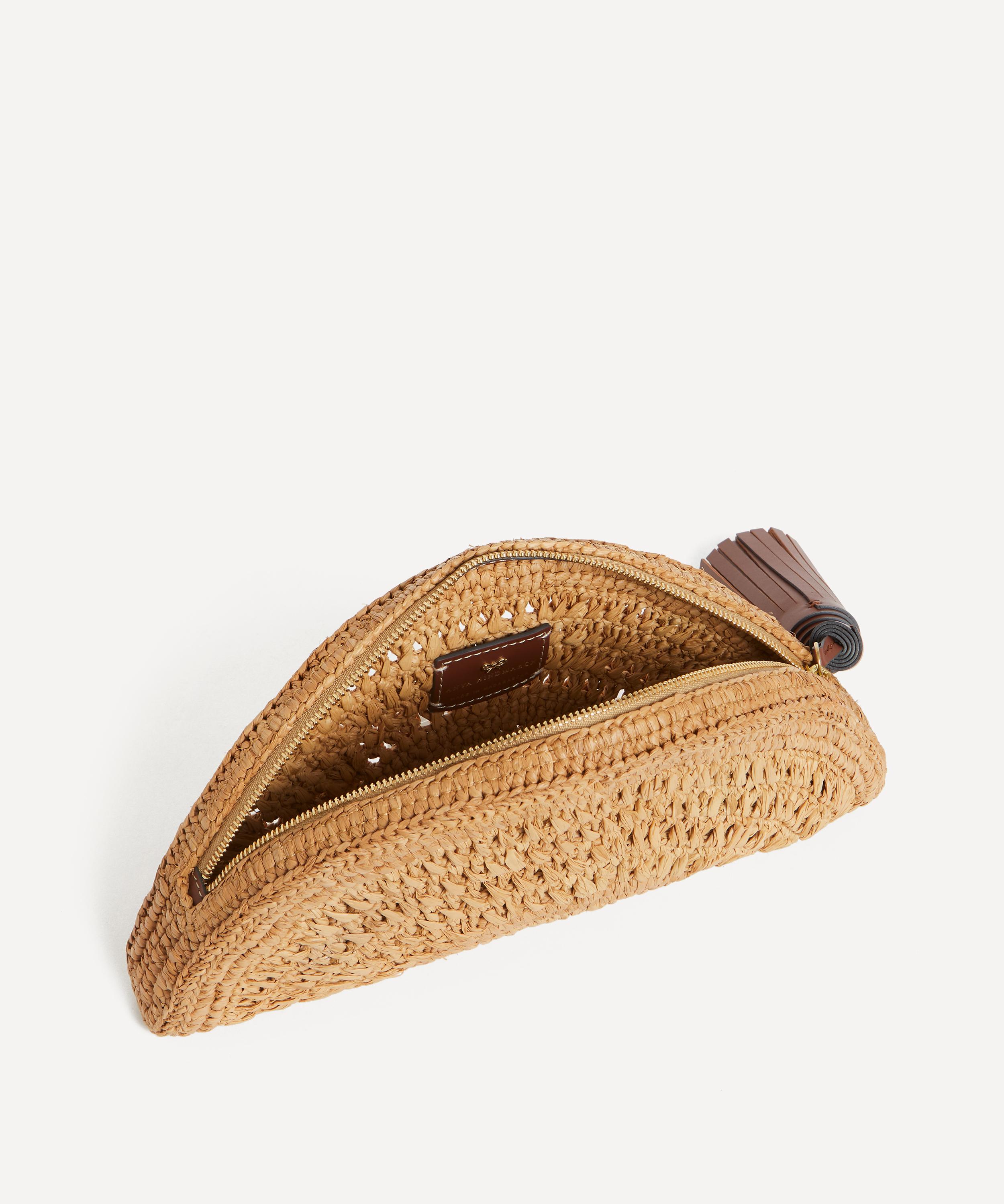 Anya Hindmarch - Half Moon Raffia Bow Clutch Bag image number 5