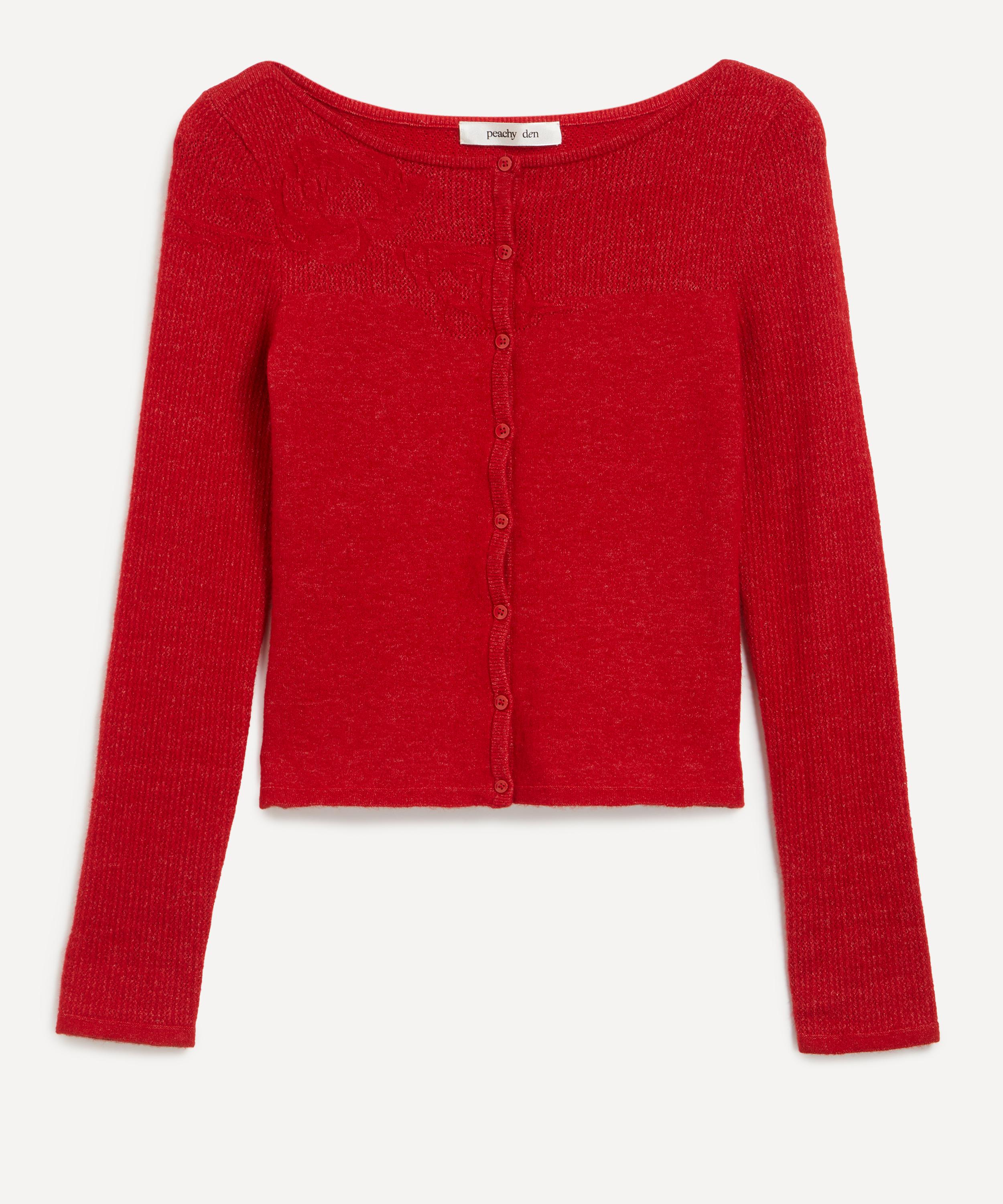 Peachy Den - Claudine Tomato Cashmere-Blend Cardigan image number 0