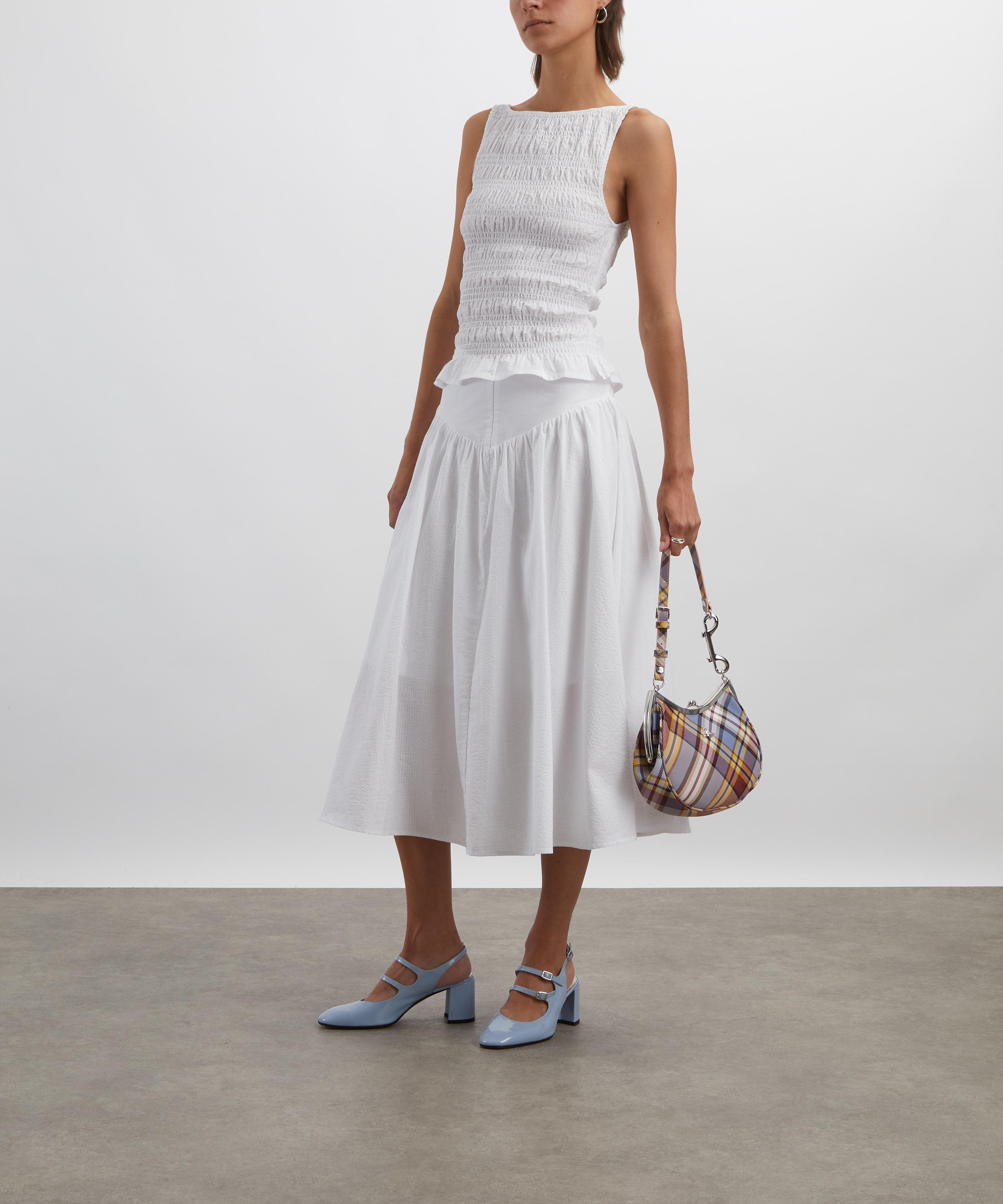 Peachy Den - Deba Seersucker Porcelain Midi Skirt image number 1
