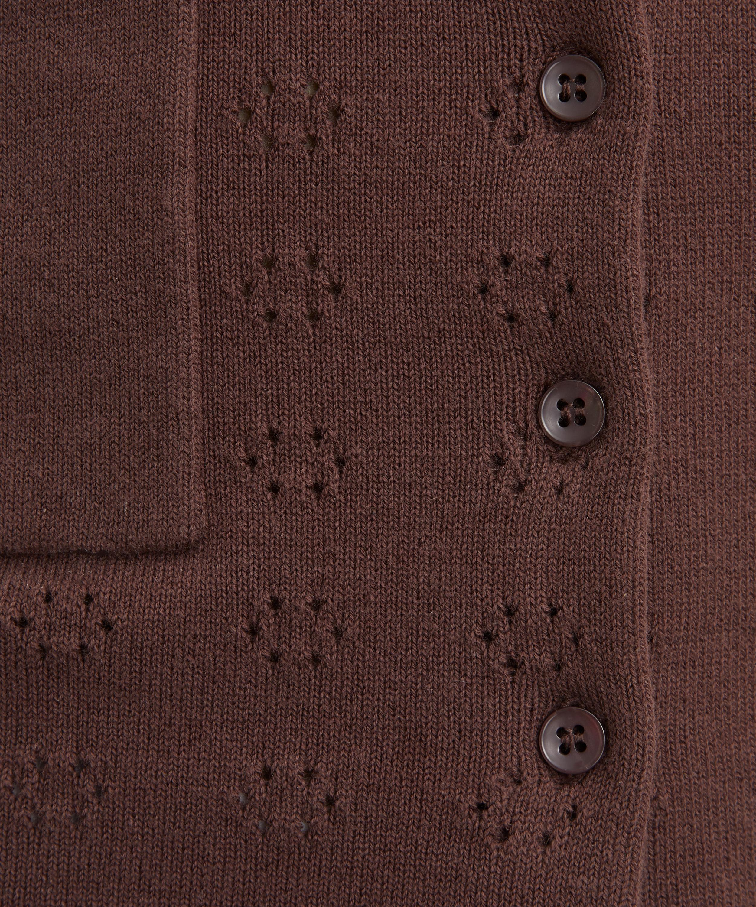 Peachy Den - Marie Knit Chocolate Polo Top image number 4