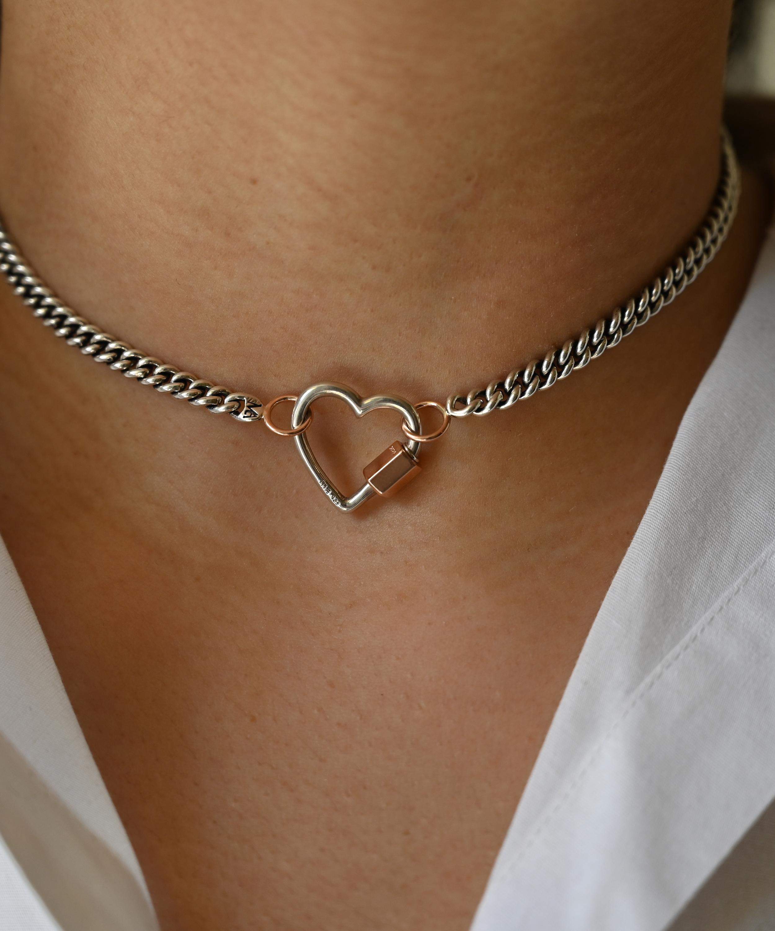 Marla Aaron - Mixed Metal Heartlock Clasp image number 1