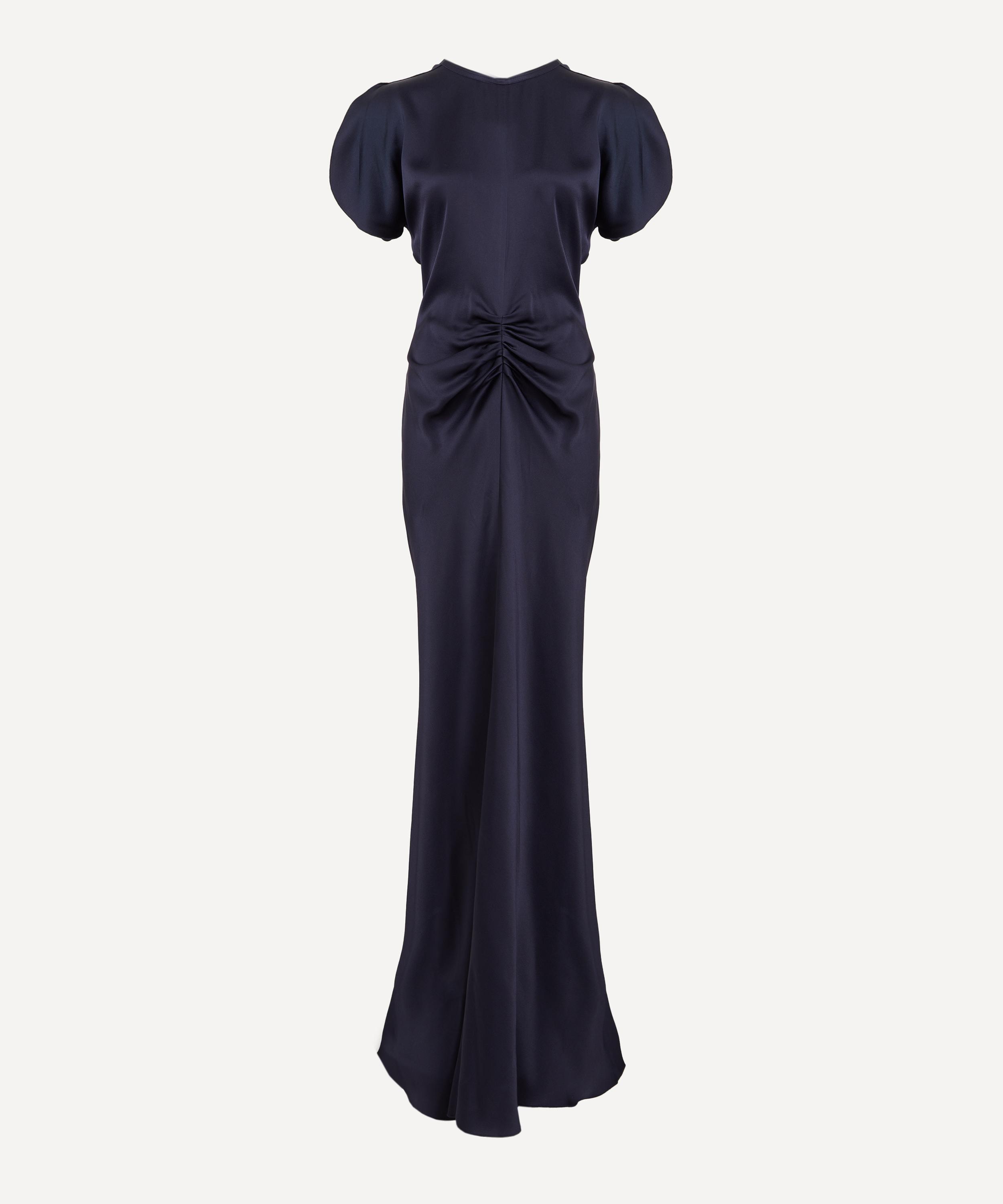 Gathered Waist Floor-Length Dress 