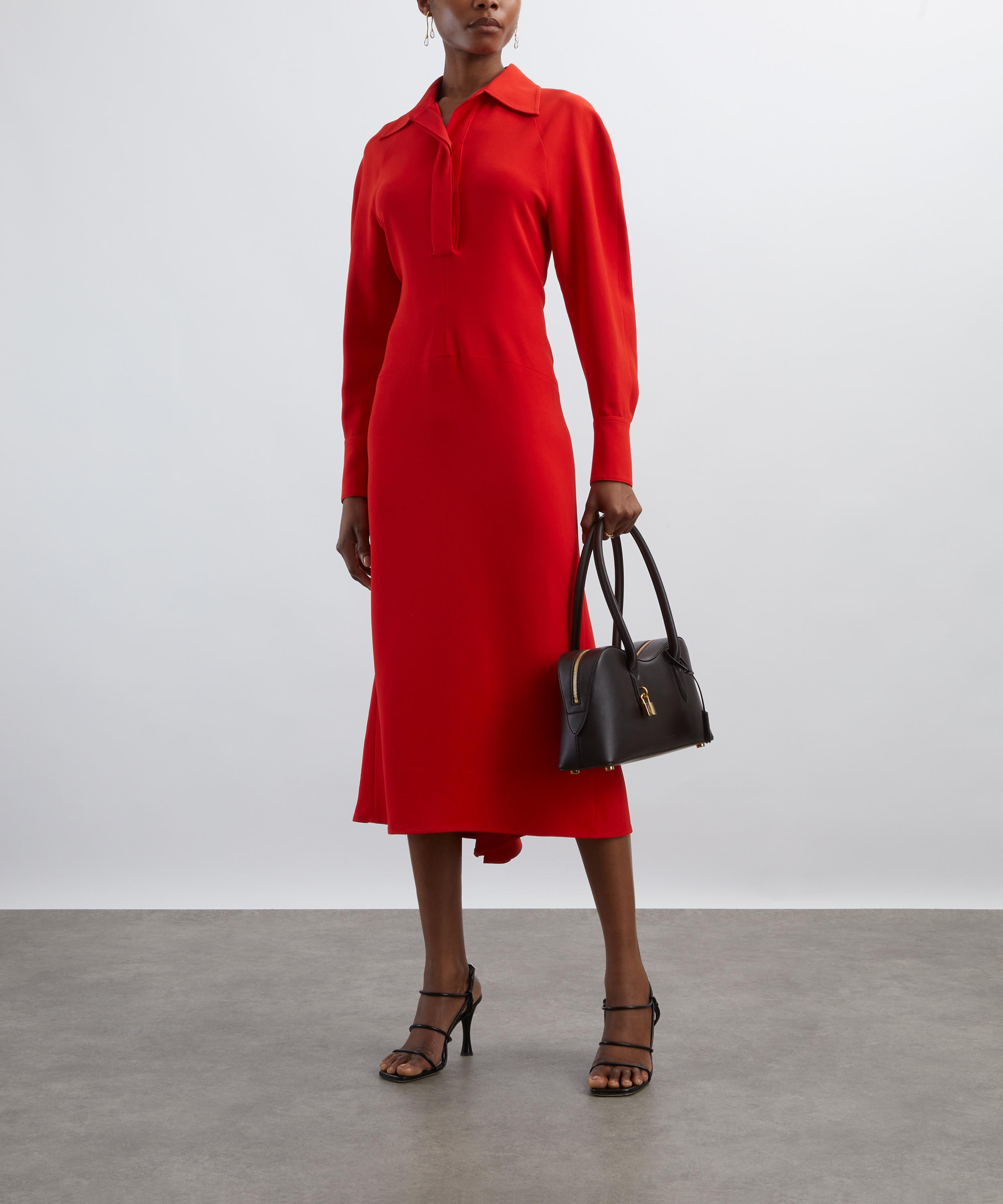 Victoria Beckham - Long Sleeve Polo Collar Midi Dress image number 1