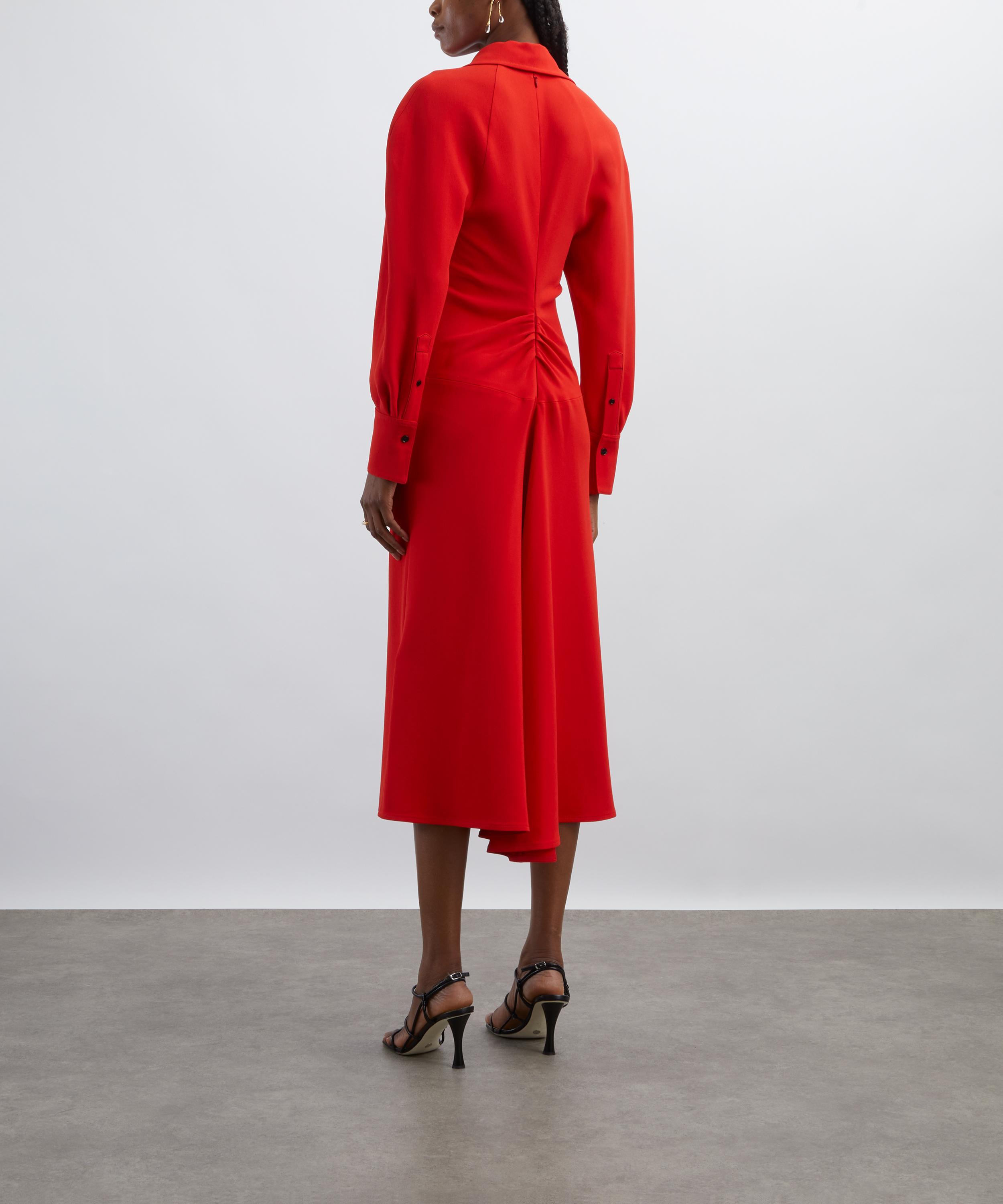 Victoria Beckham - Long Sleeve Polo Collar Midi Dress image number 3