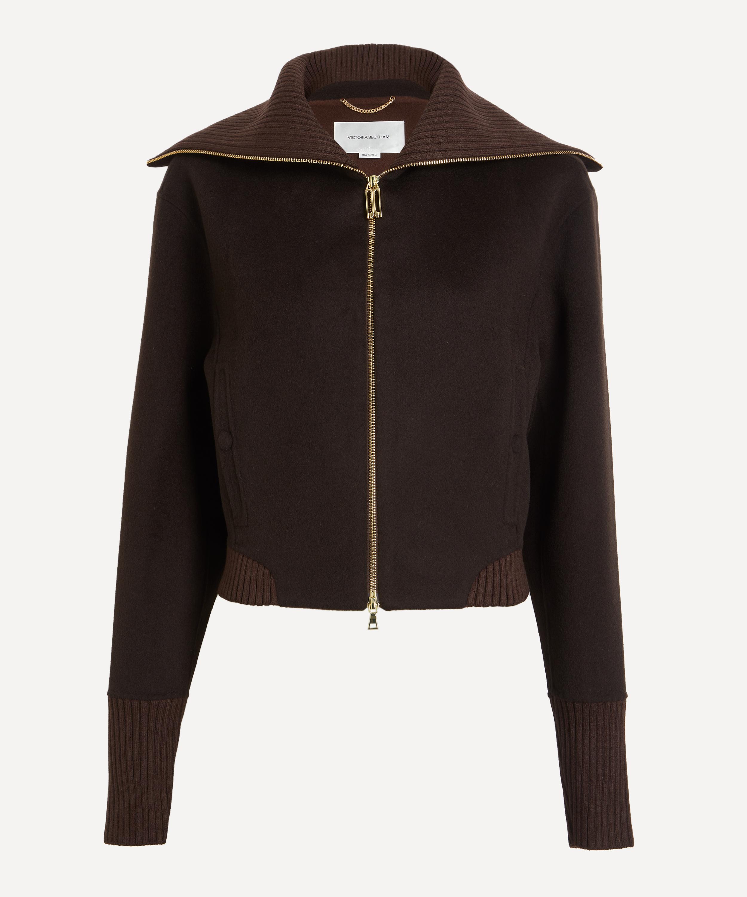 Victoria Beckham - Dark Chocolate Double-Faced Bomber Jacket image number 0