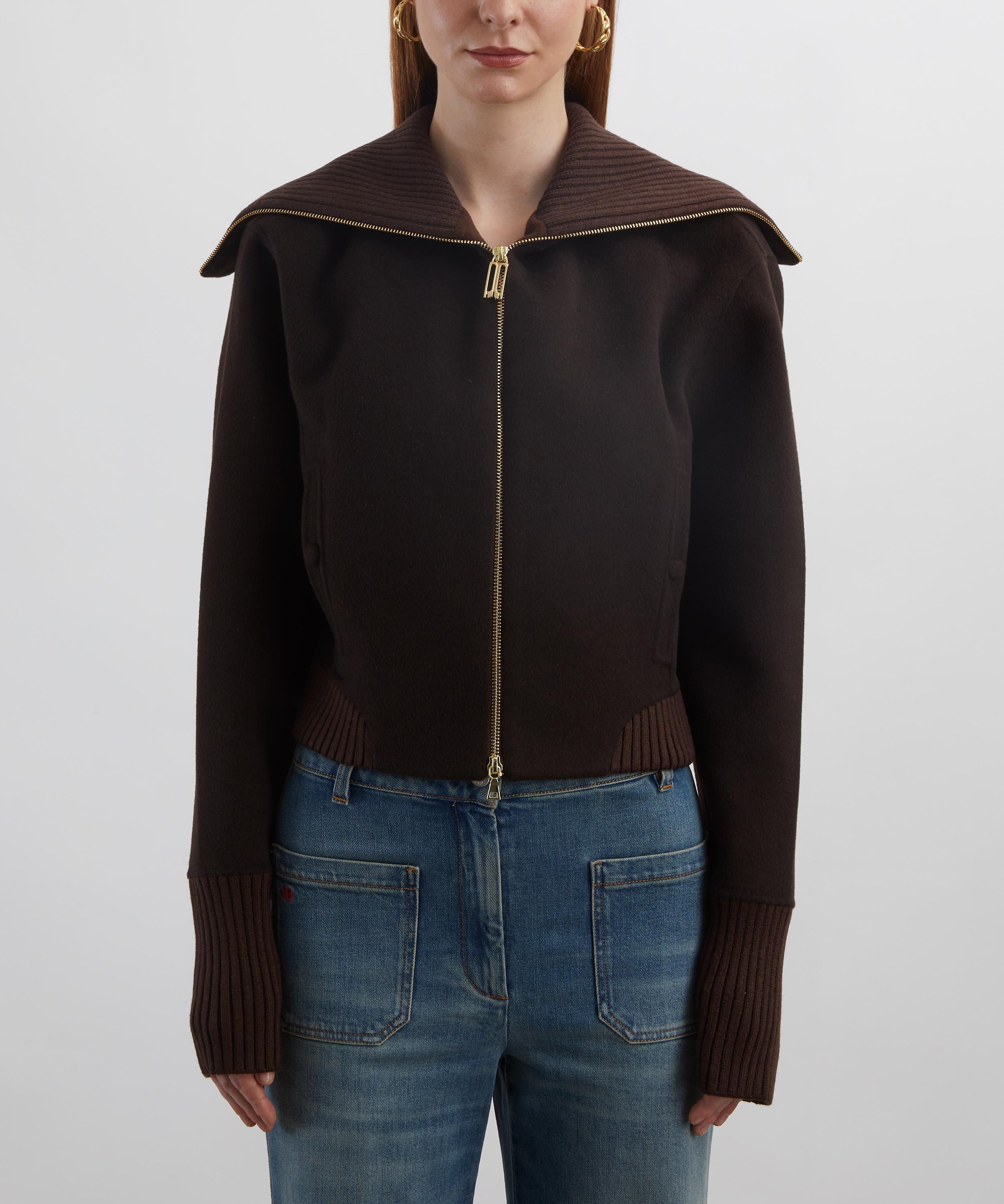 Victoria Beckham - Dark Chocolate Double-Faced Bomber Jacket image number 2