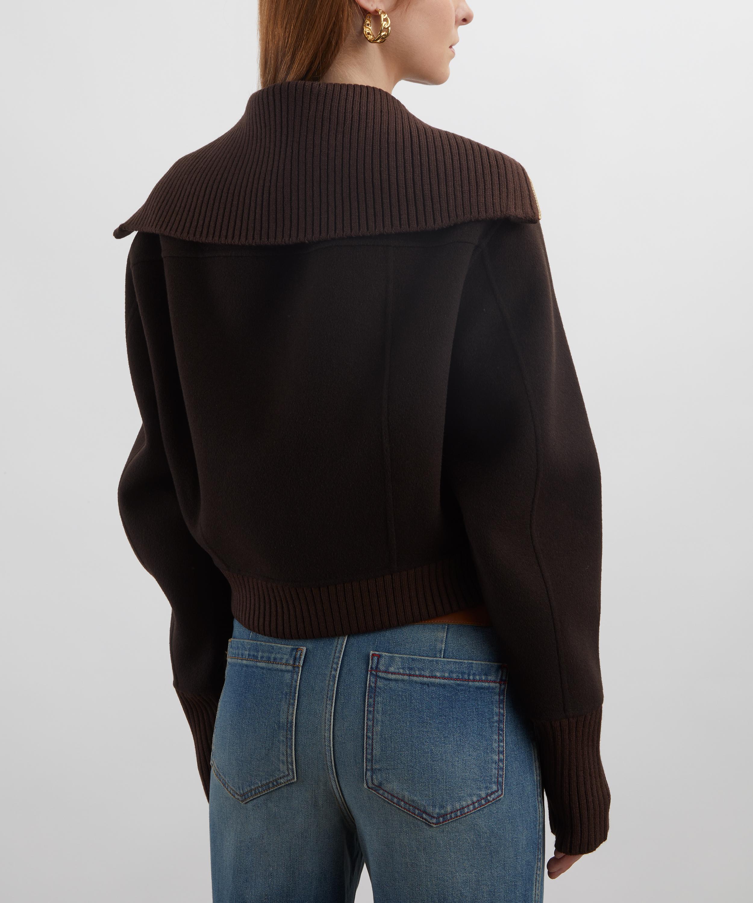 Victoria Beckham - Dark Chocolate Double-Faced Bomber Jacket image number 3