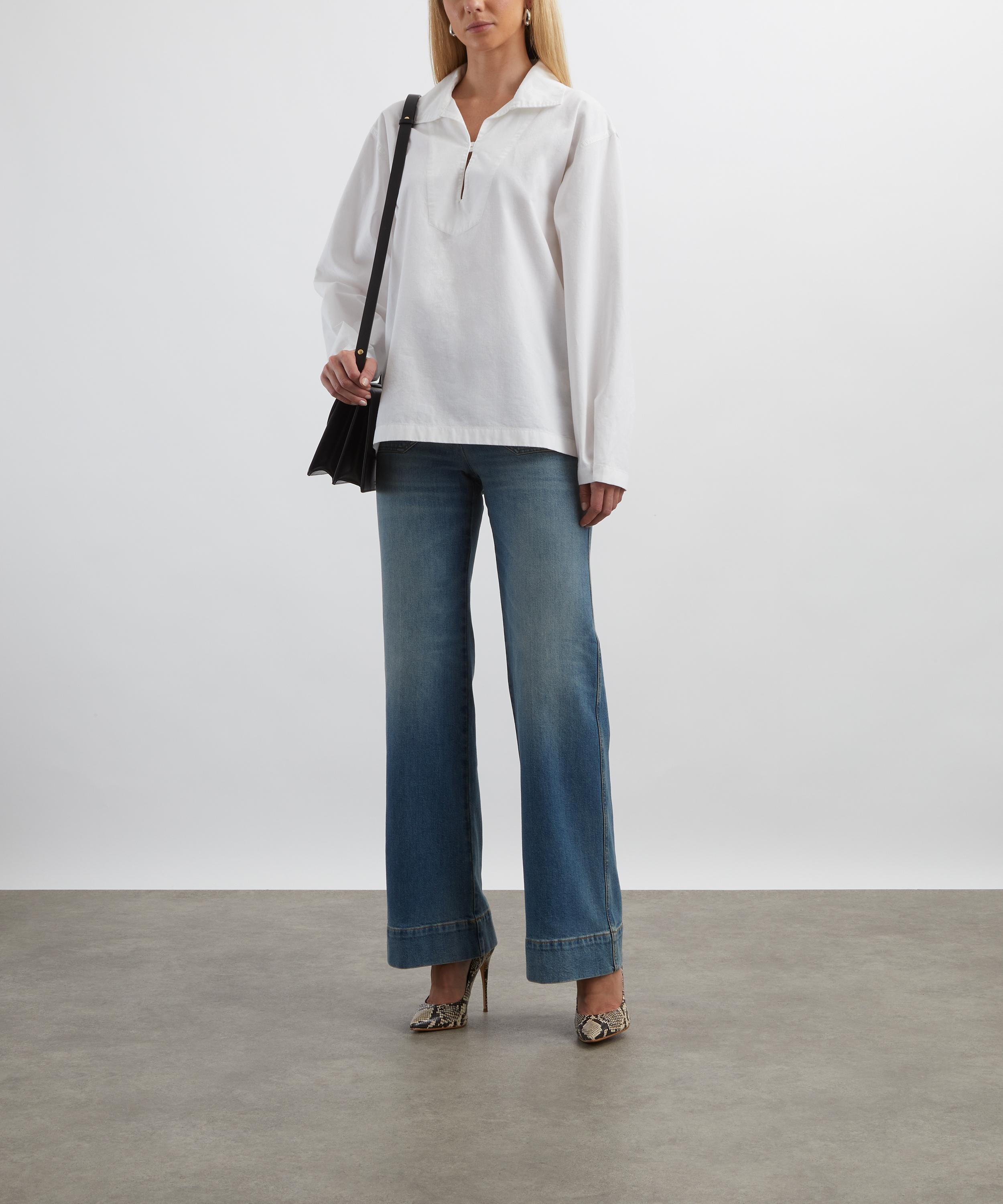 Victoria Beckham - Alina High Waisted Jeans in Washed Blue image number 1