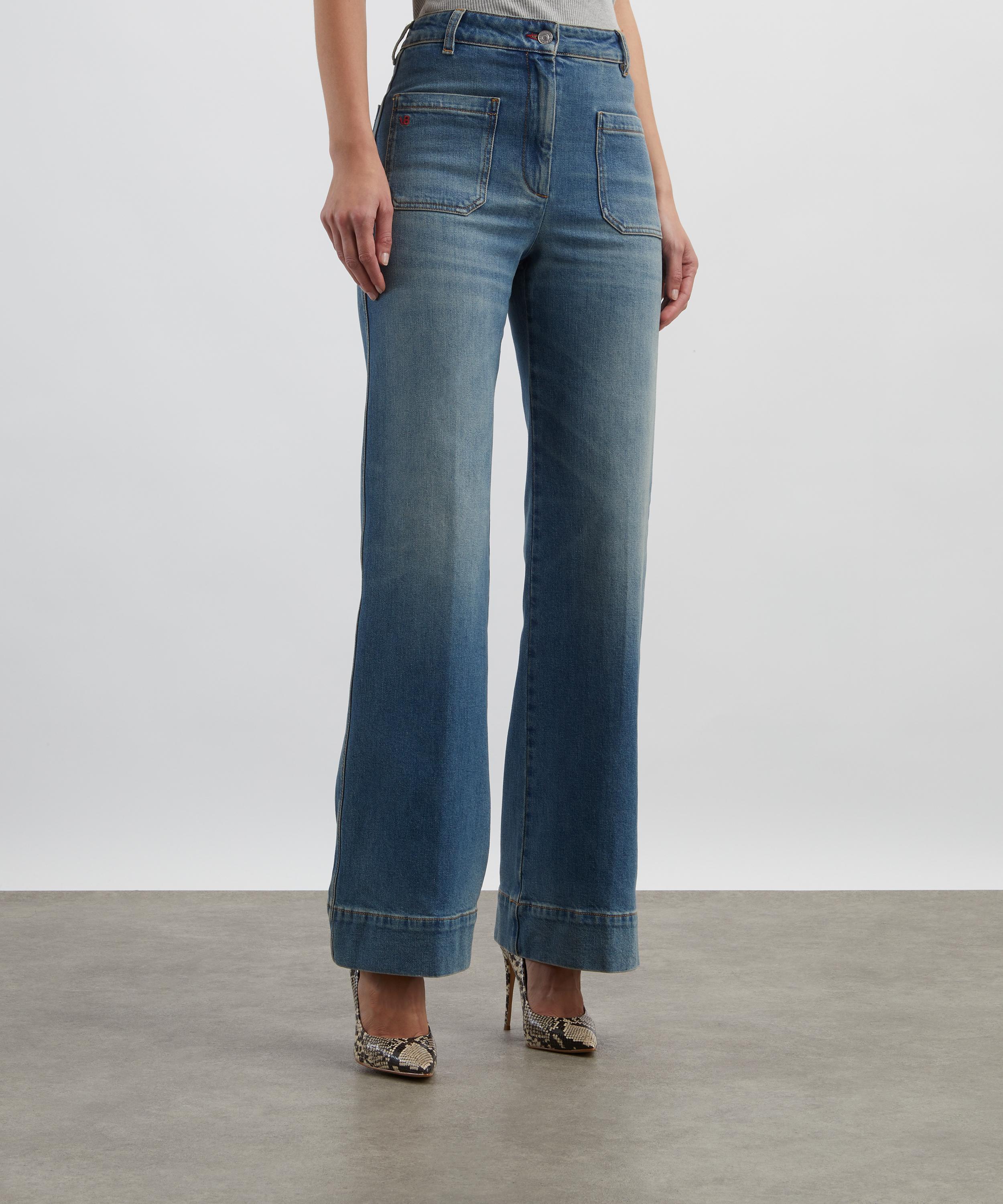 Victoria Beckham - Alina High Waisted Jeans in Washed Blue image number 2