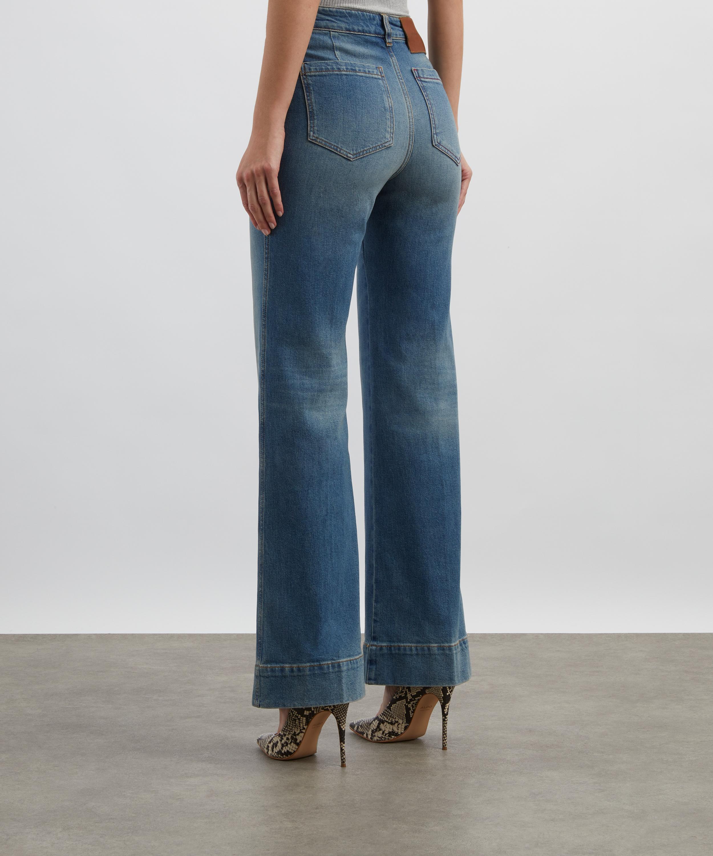 Victoria Beckham - Alina High Waisted Jeans in Washed Blue image number 3