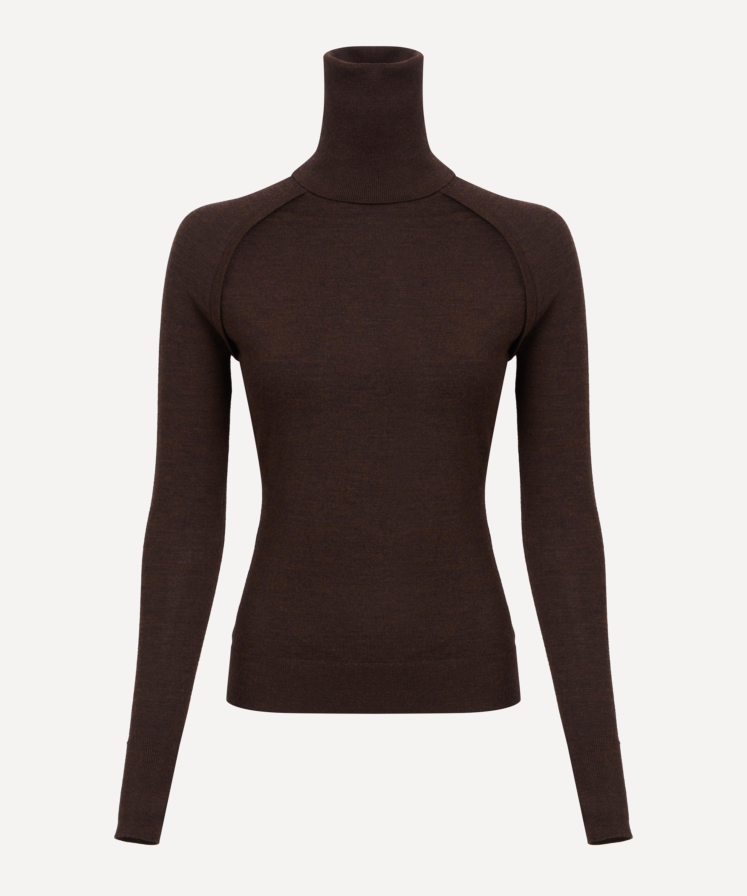 Victoria Beckham - Dark Chocolate High-Neck Top image number 0
