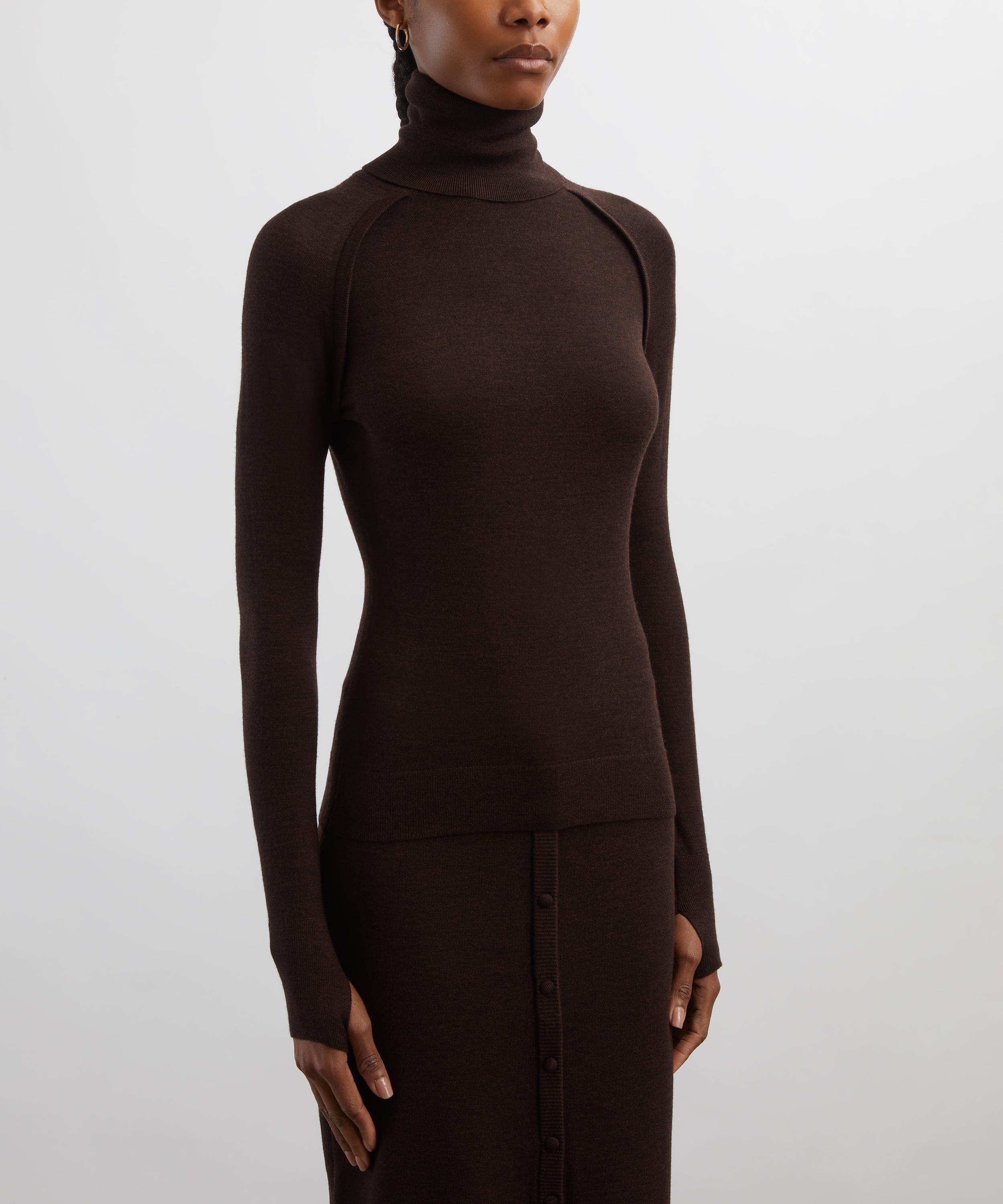 Victoria Beckham - Dark Chocolate High-Neck Top image number 2
