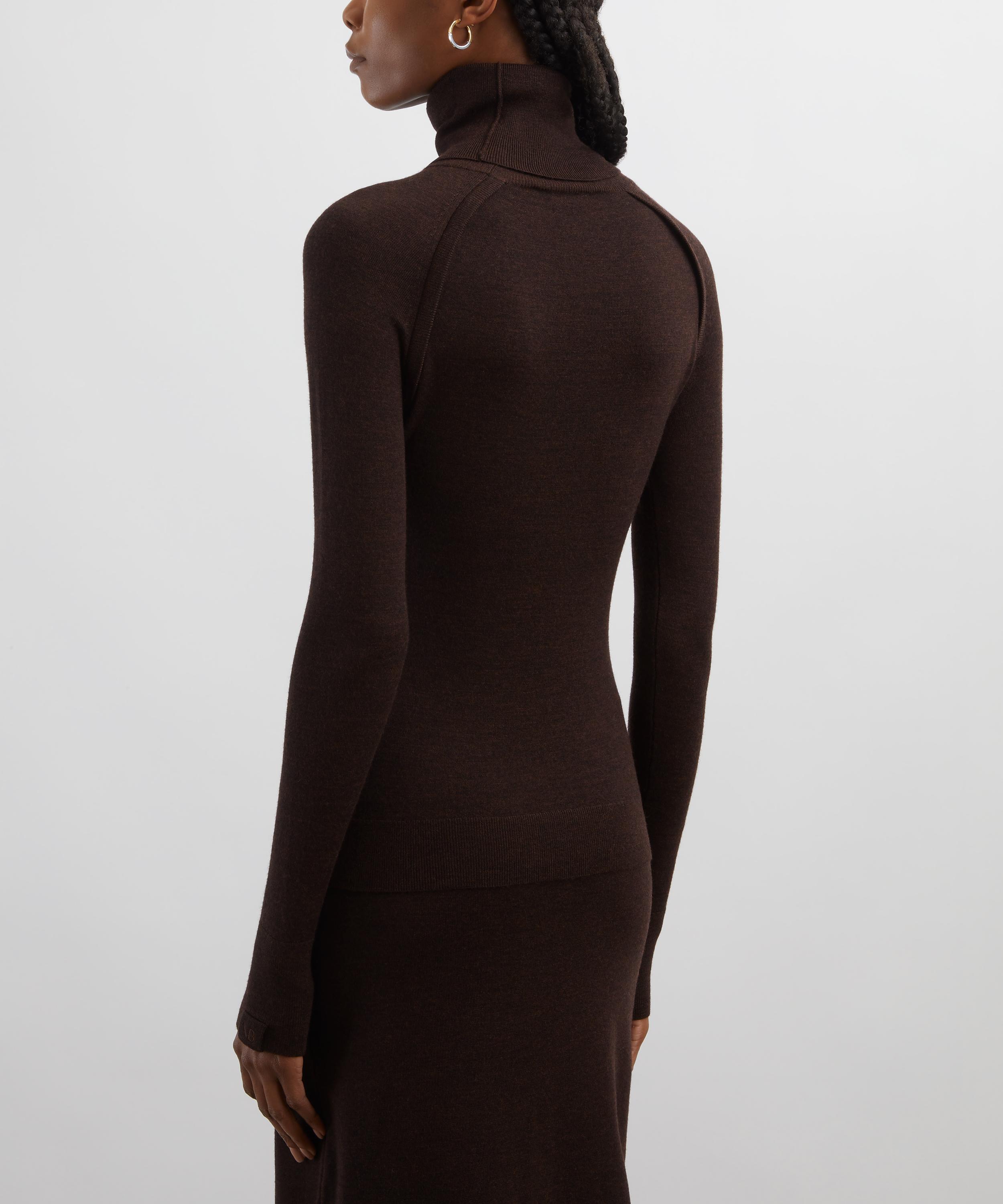 Victoria Beckham - Dark Chocolate High-Neck Top image number 3