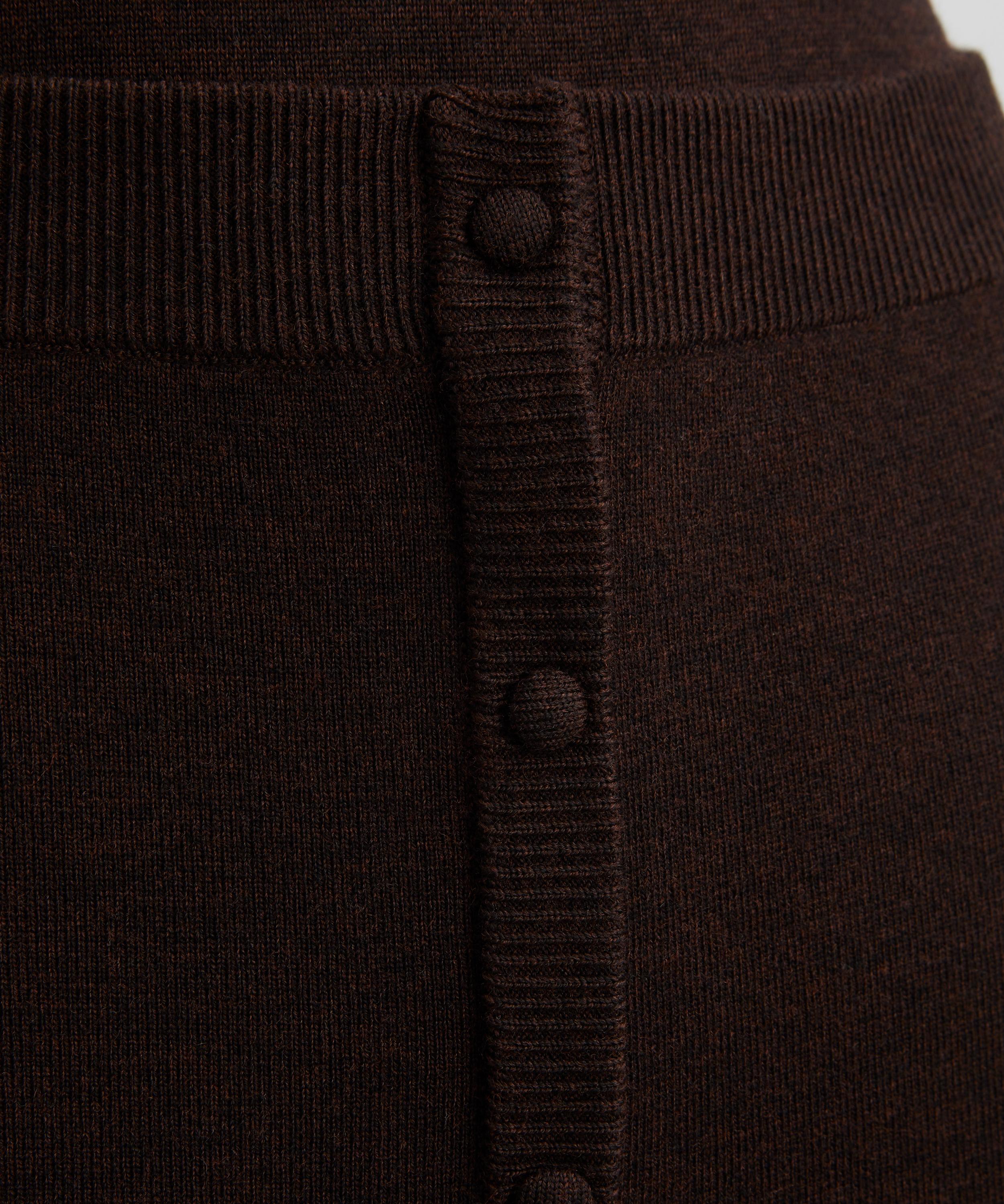 Victoria Beckham - Dark Chocolate Button Detail Midi Skirt image number 4
