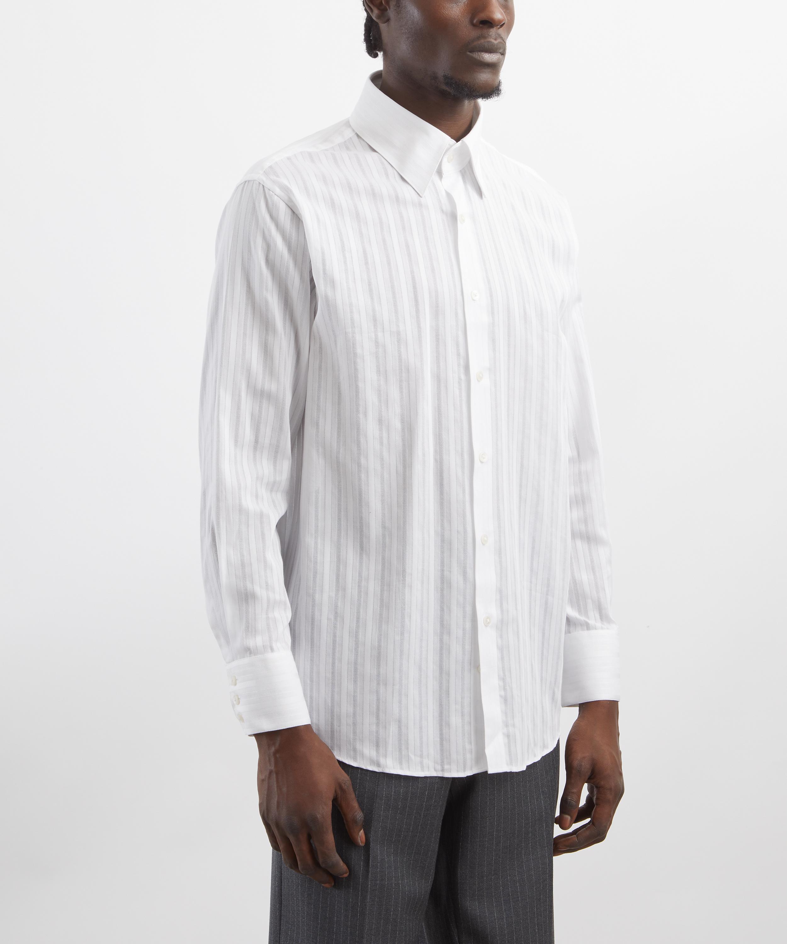 Carter Young - White Tonal Stripe Business Shirt image number 2
