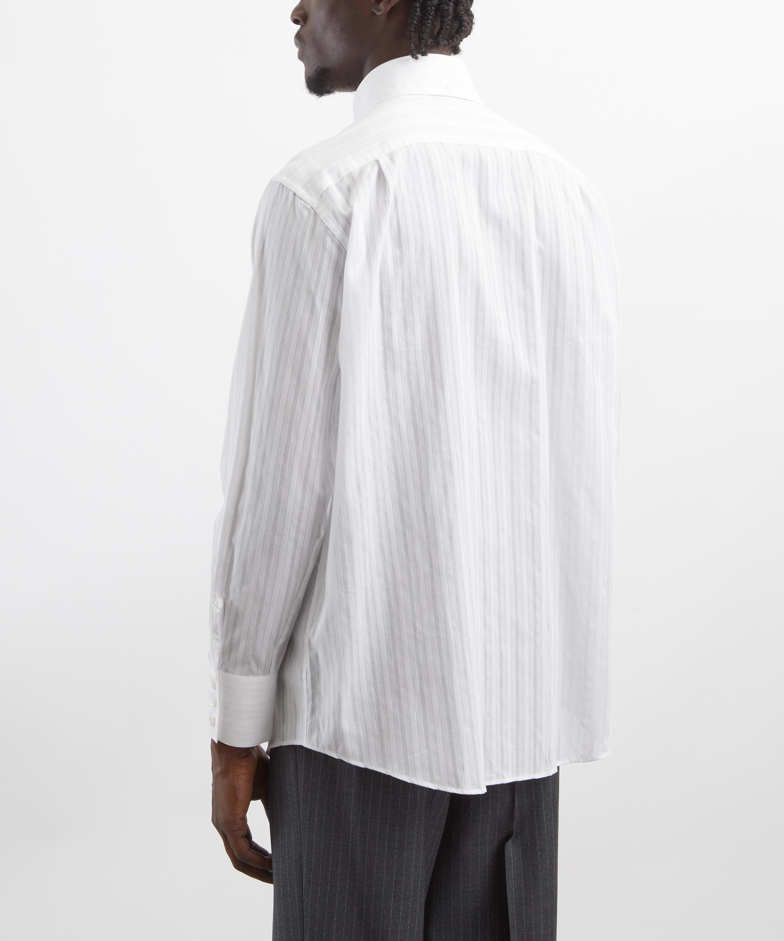 Carter Young - White Tonal Stripe Business Shirt image number 3