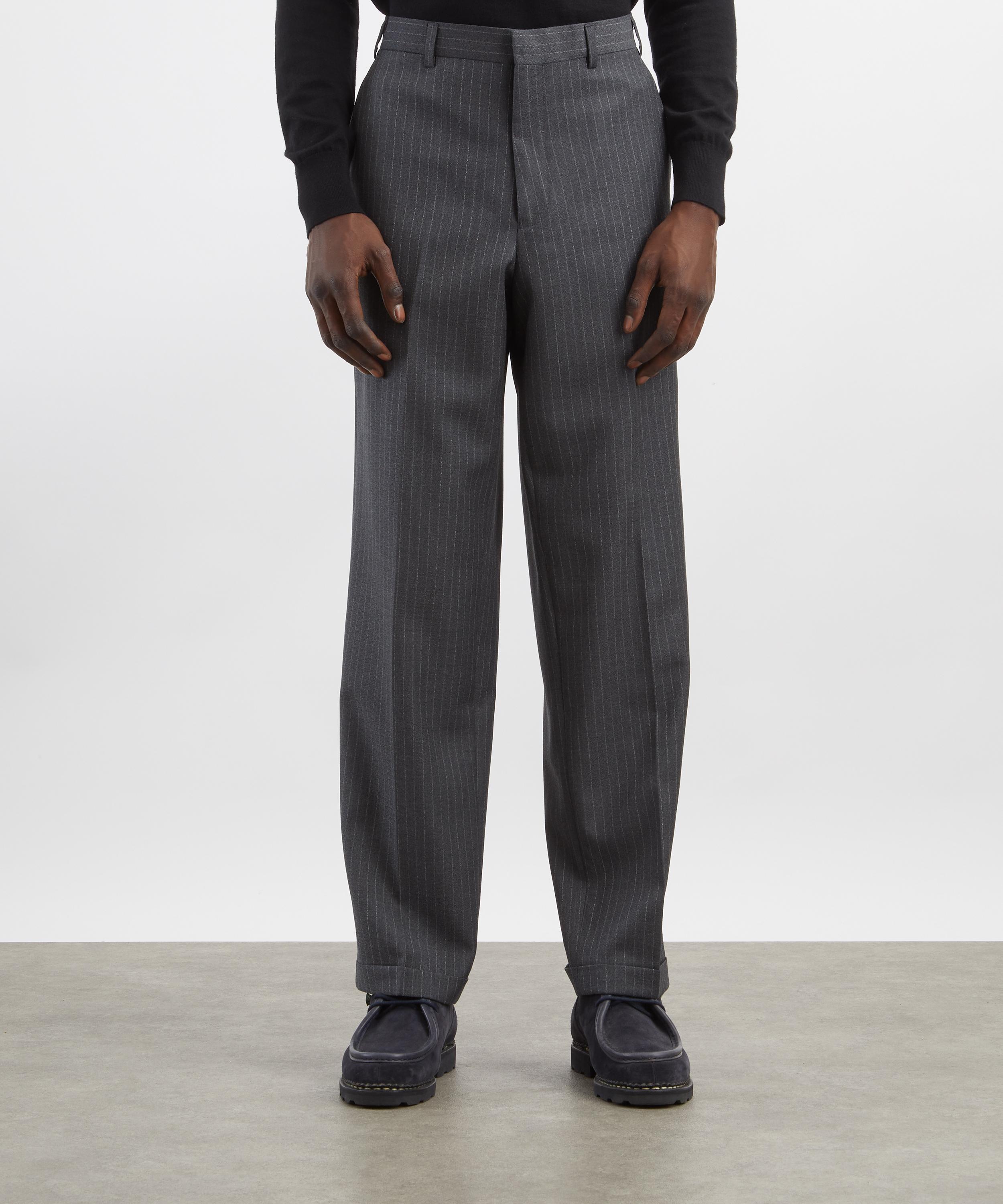 Carter Young - Ash Pinstripe Flat Front Trousers image number 2