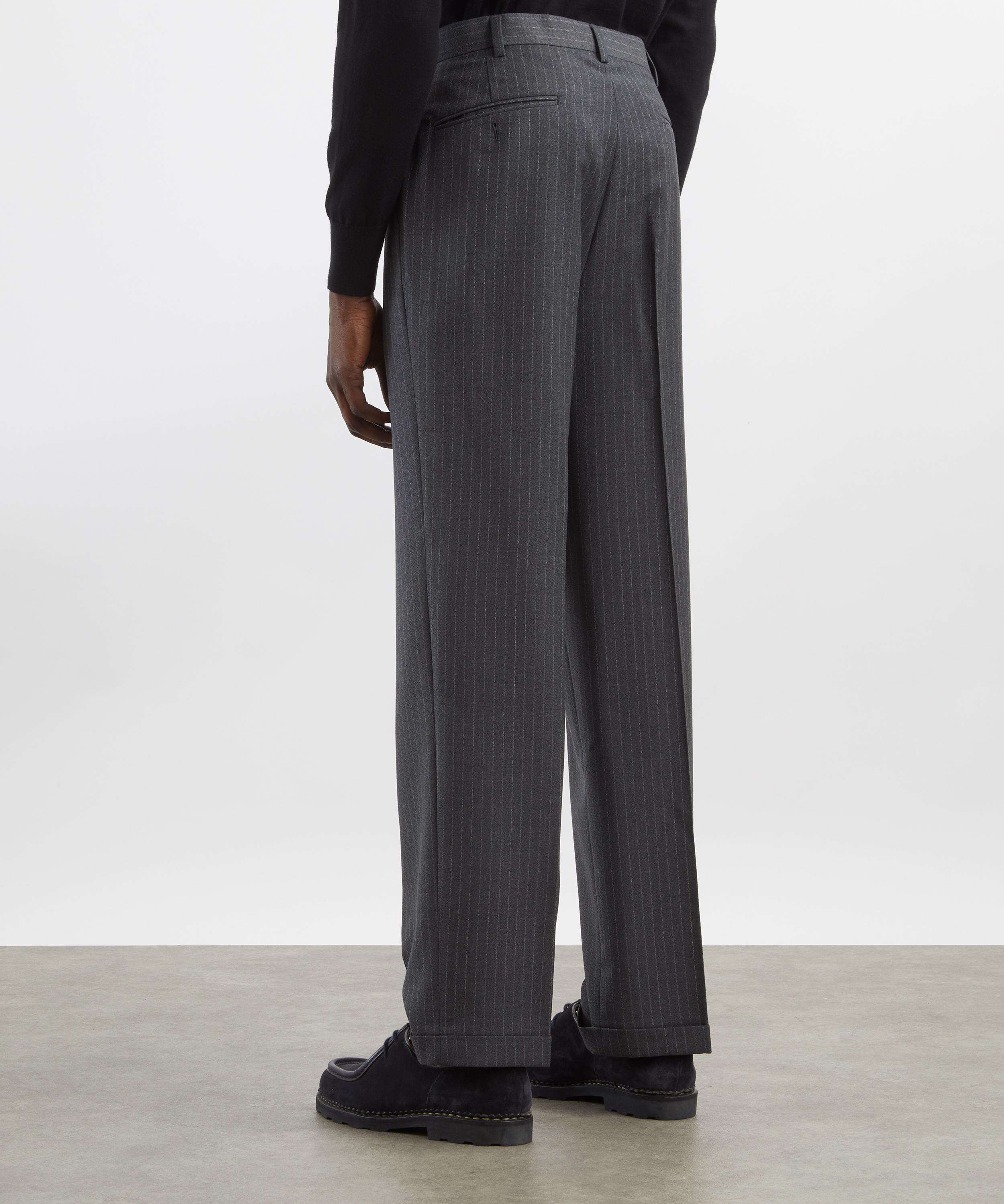 Carter Young - Ash Pinstripe Flat Front Trousers image number 3