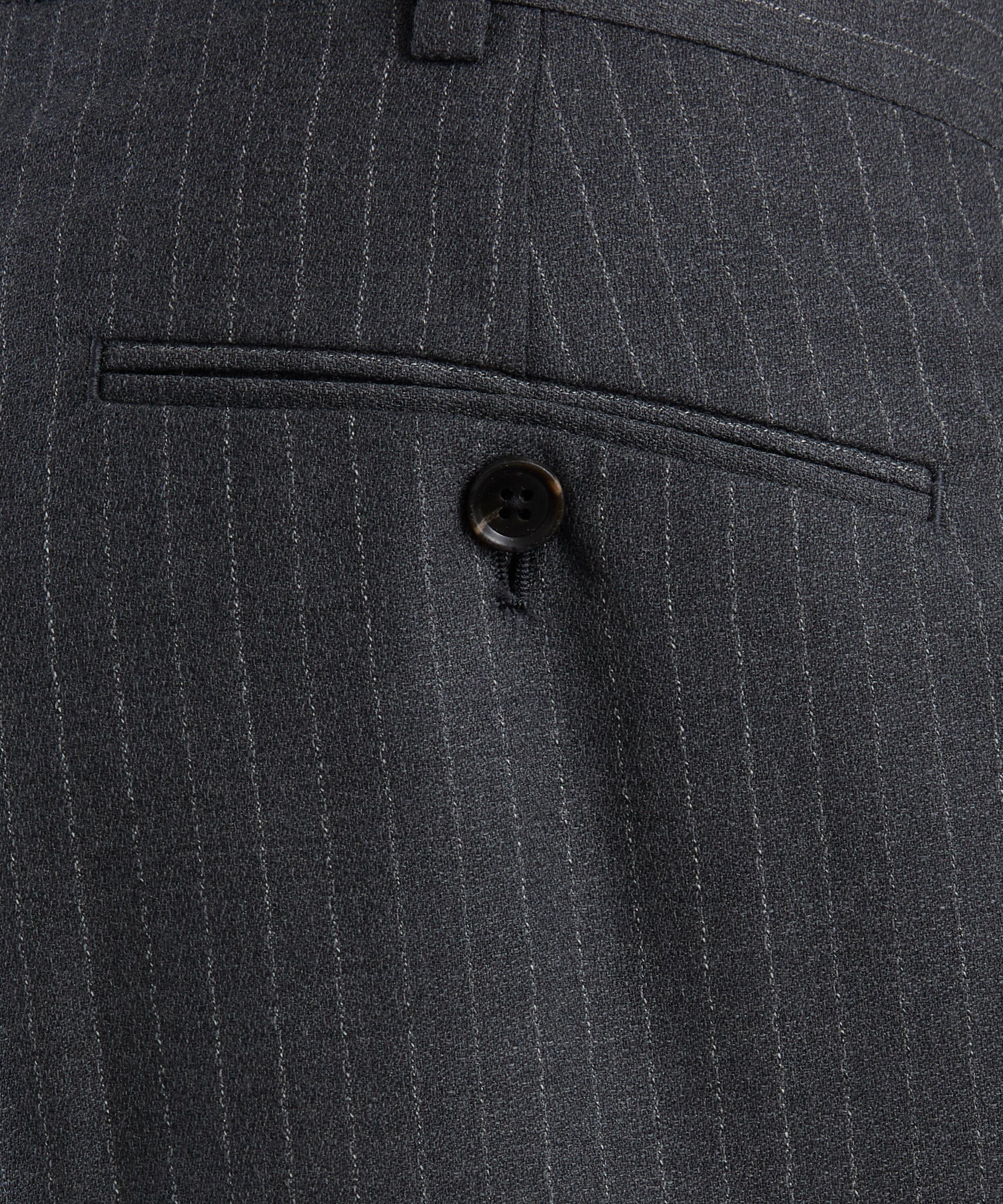 Carter Young - Ash Pinstripe Flat Front Trousers image number 4