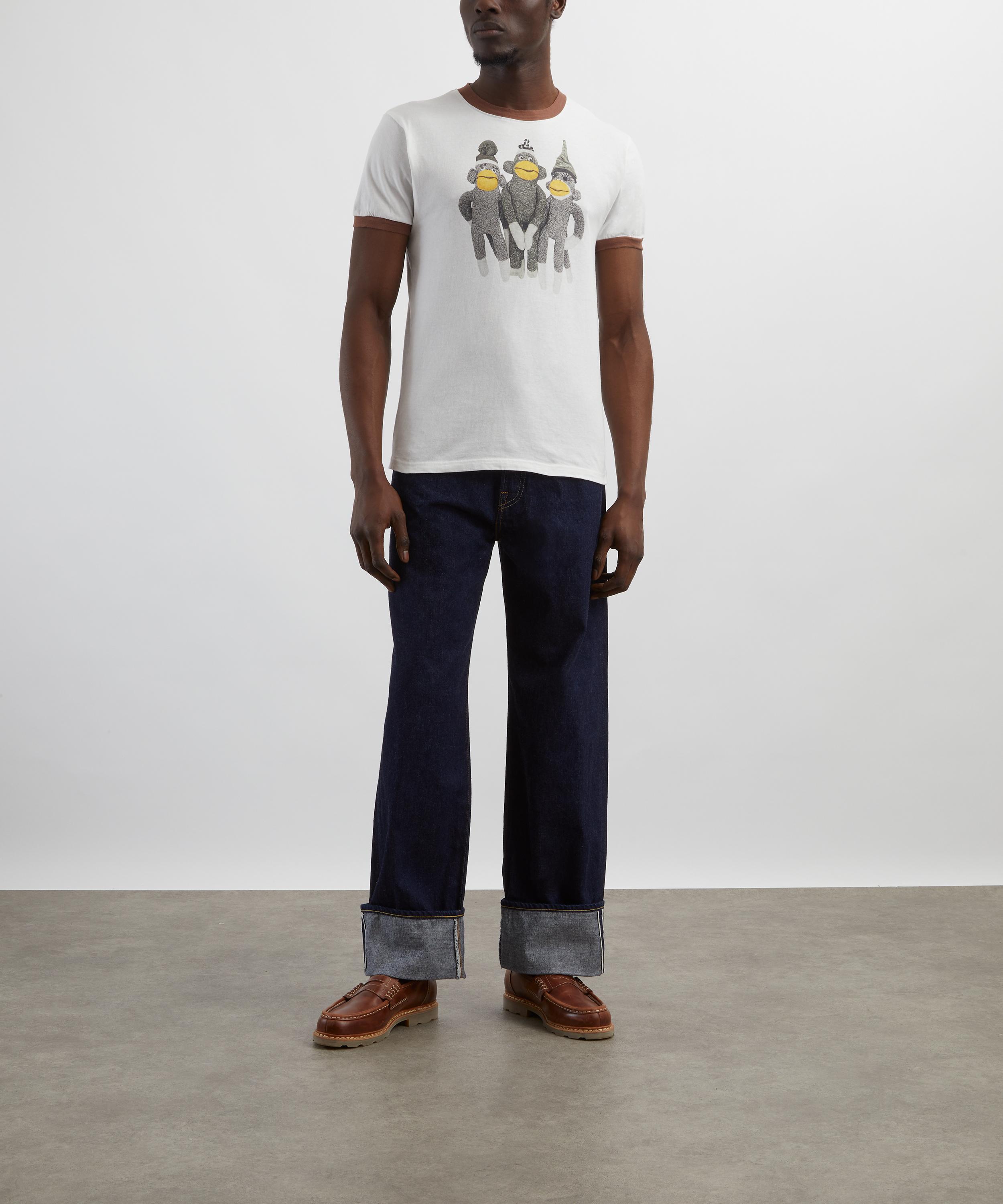 Kapital - Monkey Amigos V-Neck Ringer T-Shirt image number 1