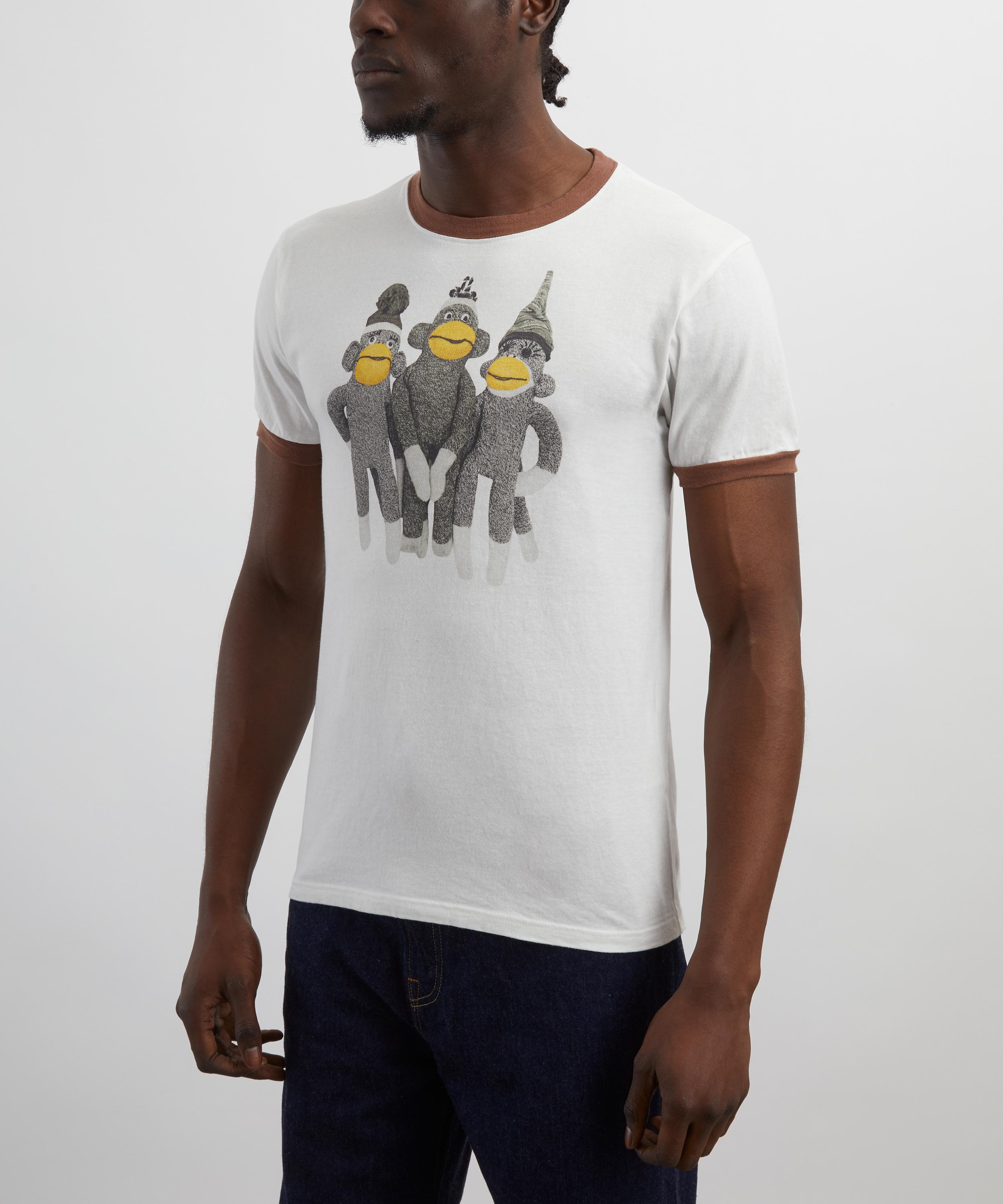Kapital - Monkey Amigos V-Neck Ringer T-Shirt image number 2