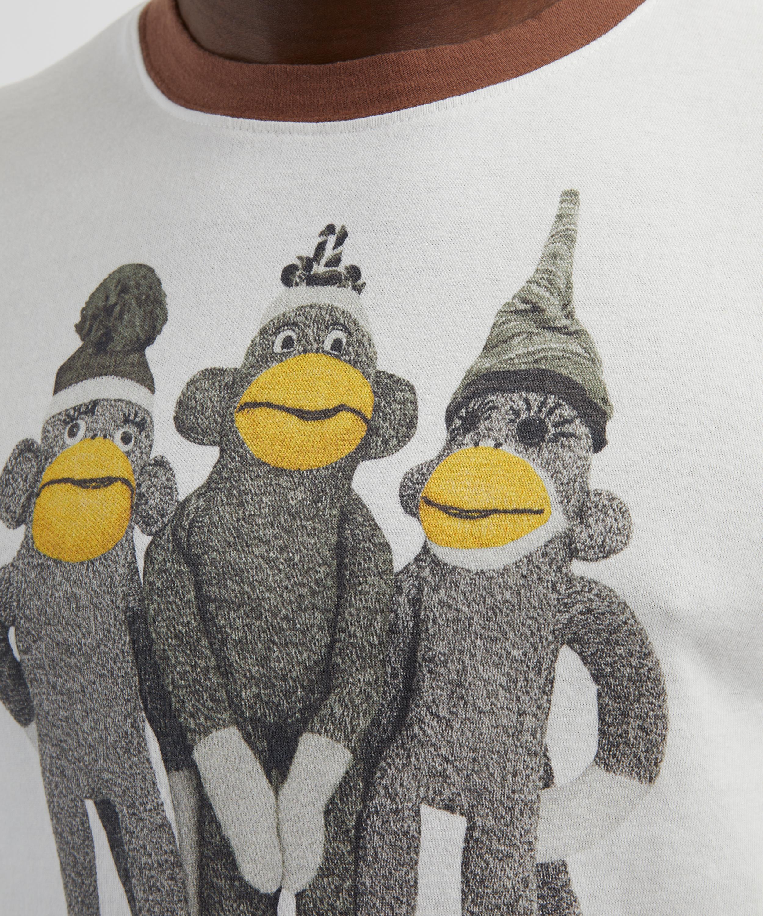 Kapital - Monkey Amigos V-Neck Ringer T-Shirt image number 4