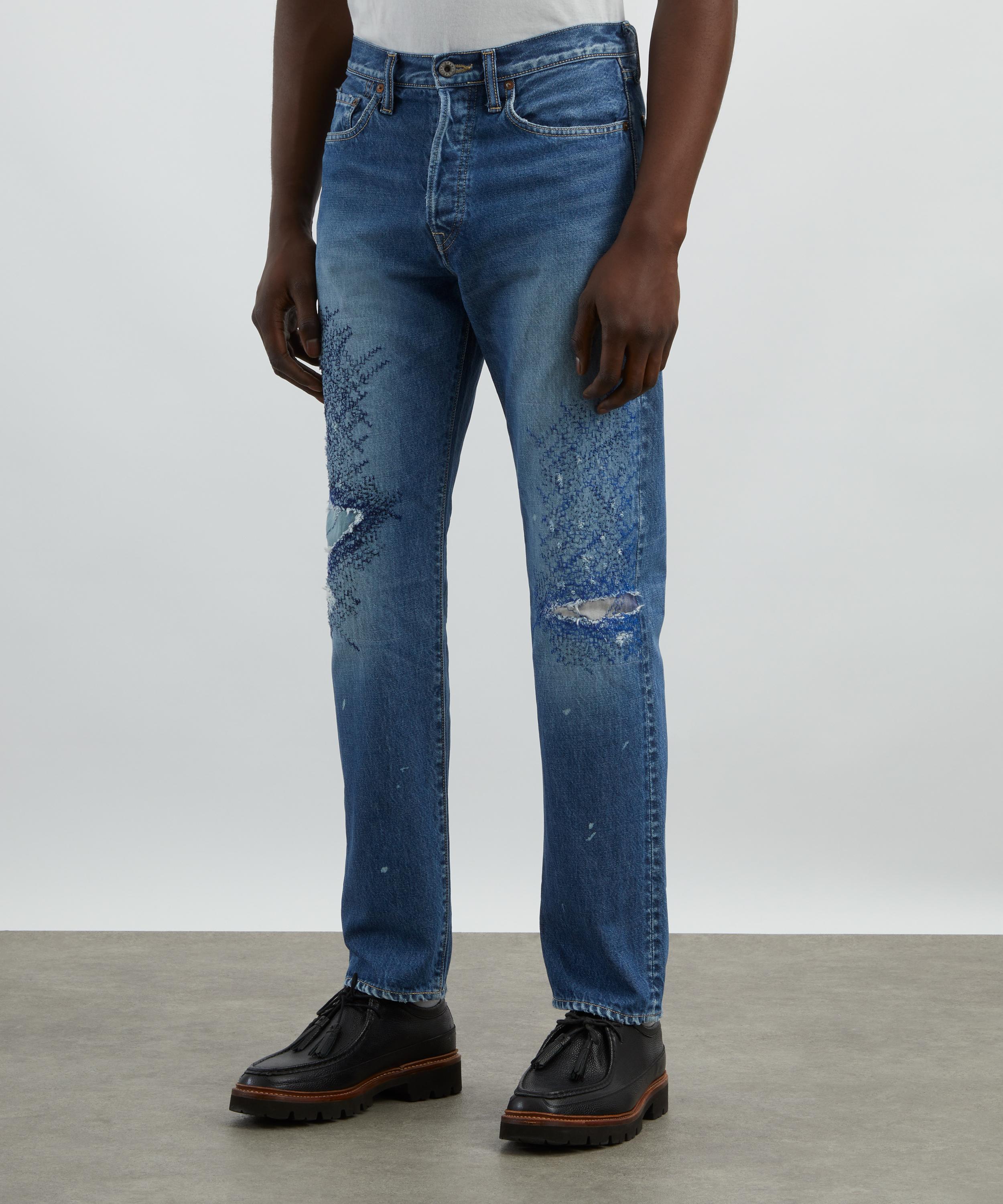 Kapital - Monkey CISCO Straight-Leg Distressed Embroidered Jeans image number 2