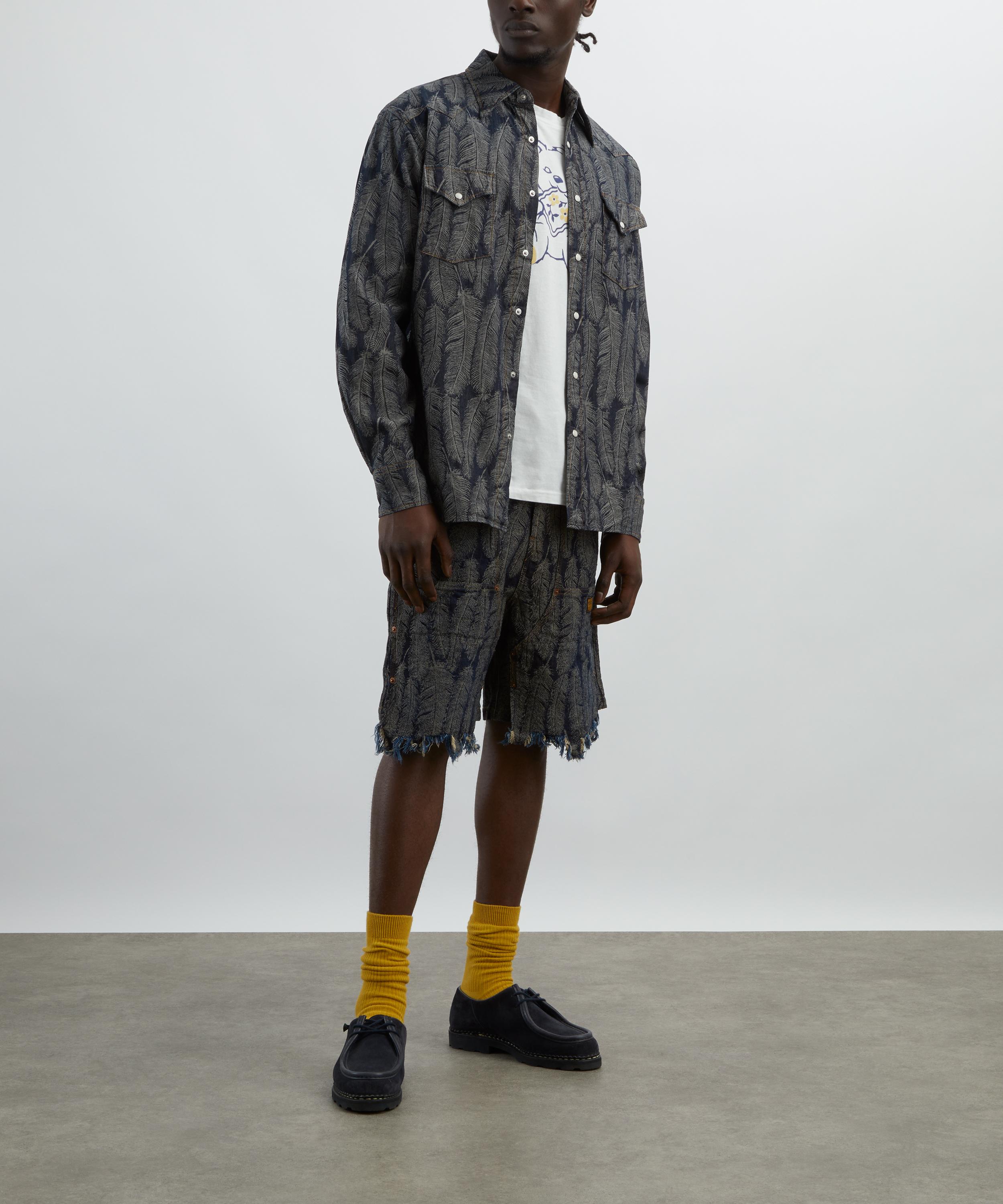 Kapital - Magpie Denim Double Knee Easy Shorts image number 1