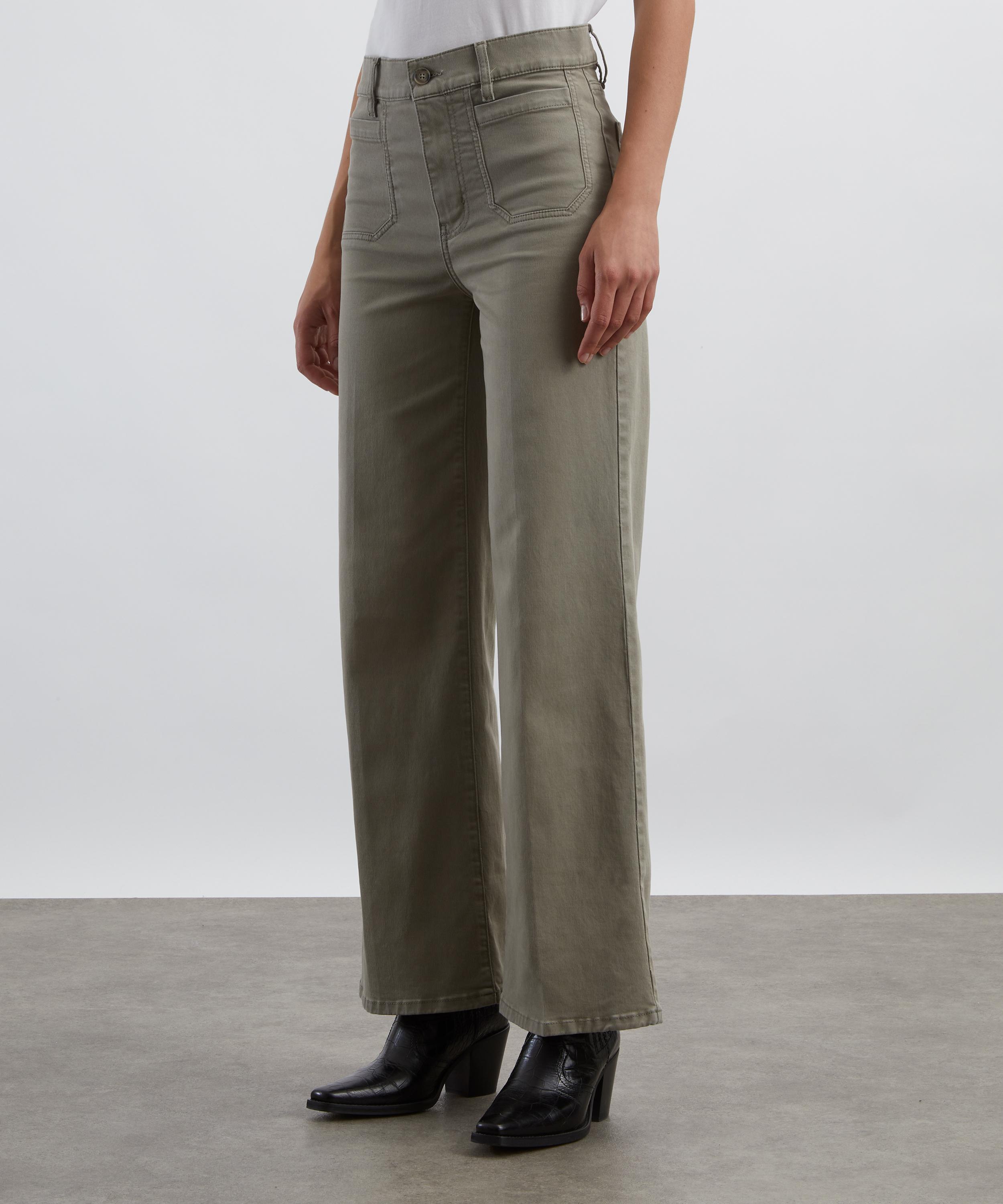 Frame - Le Slim Palazzo Modernist Pocket Jeans in Thyme image number 2