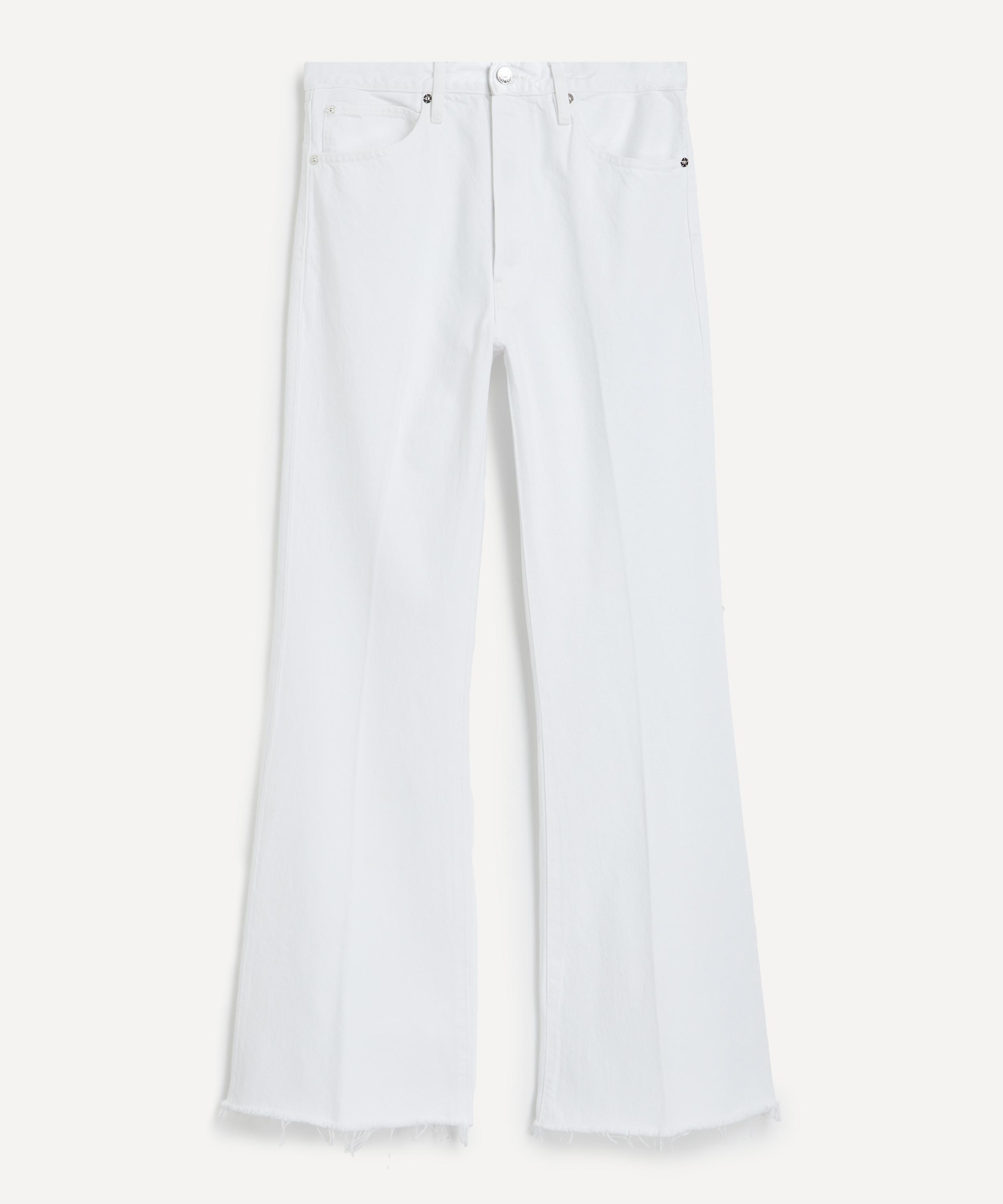 Frame - The Lax High-Rise Flare Jeans in White Raw Fry image number 0
