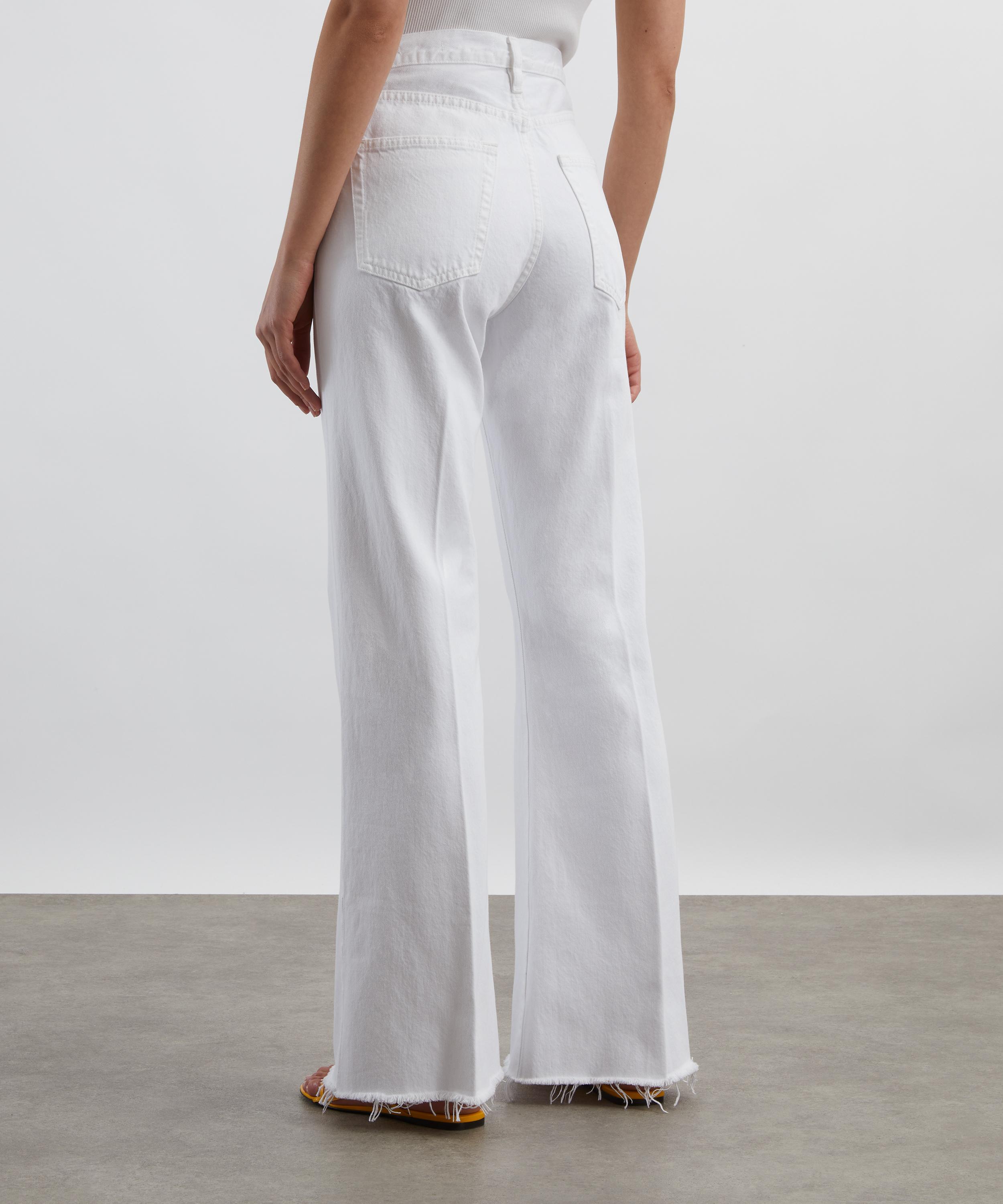 Frame - The Lax High-Rise Flare Jeans in White Raw Fry image number 3