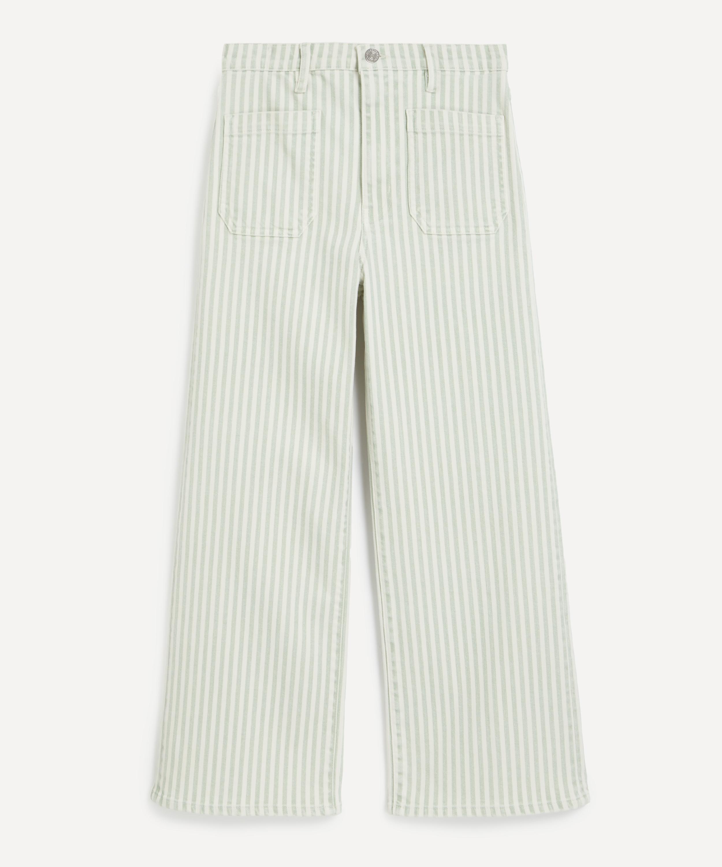 Frame - The Anchor High-Rise Wide Jeans in Seamist Stripe image number 0